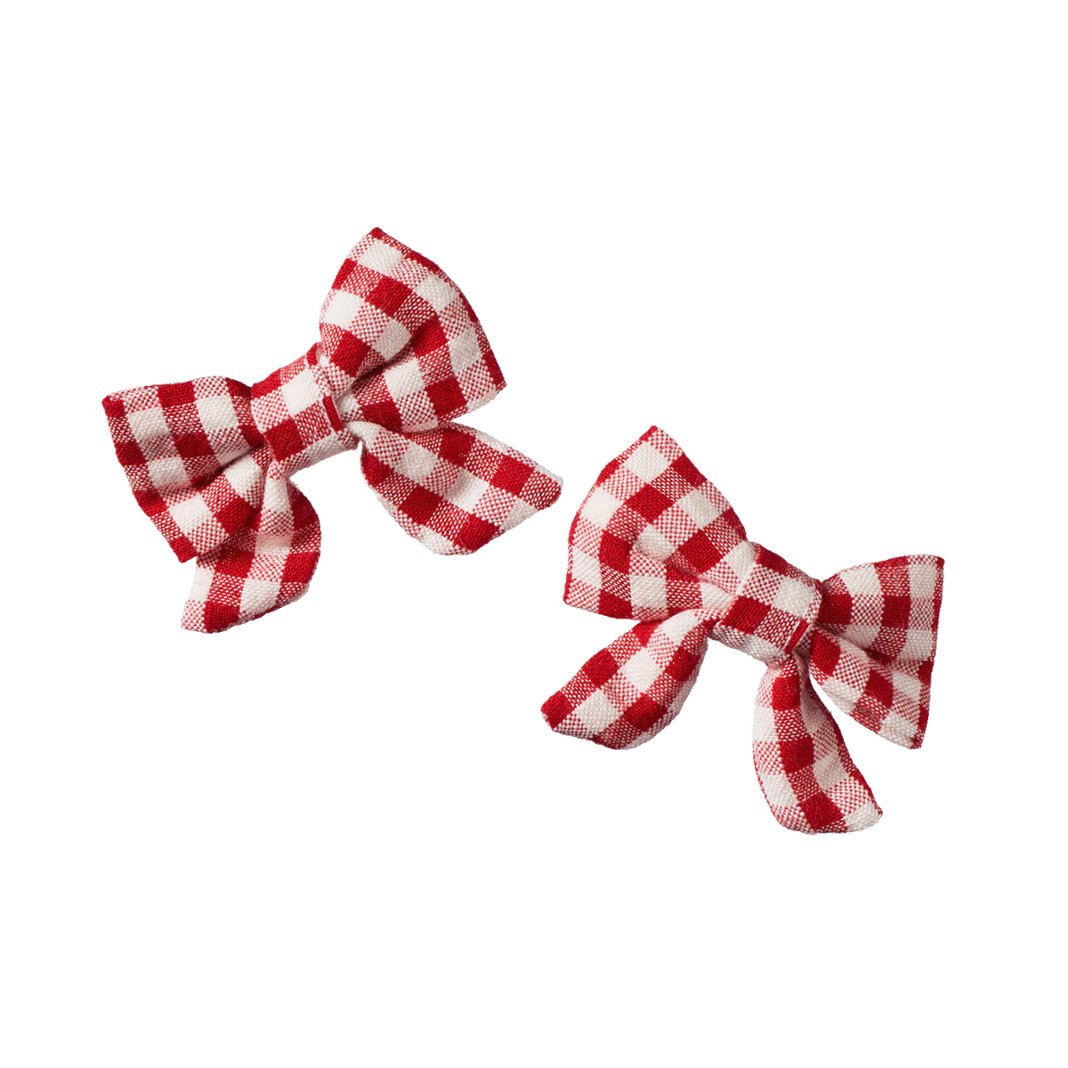 Bow Hair Clip 2 Pack - Red Check