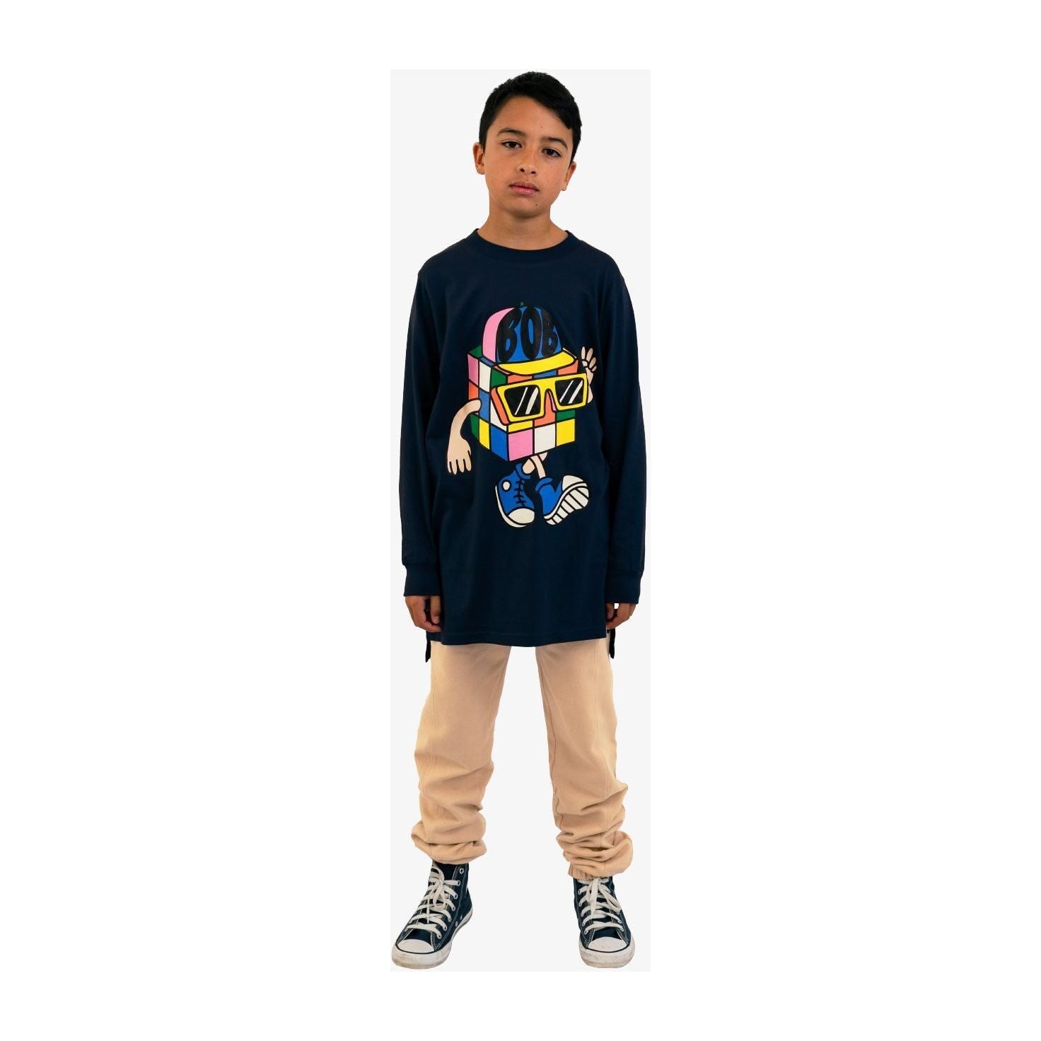 Navy Cube Boy Tee