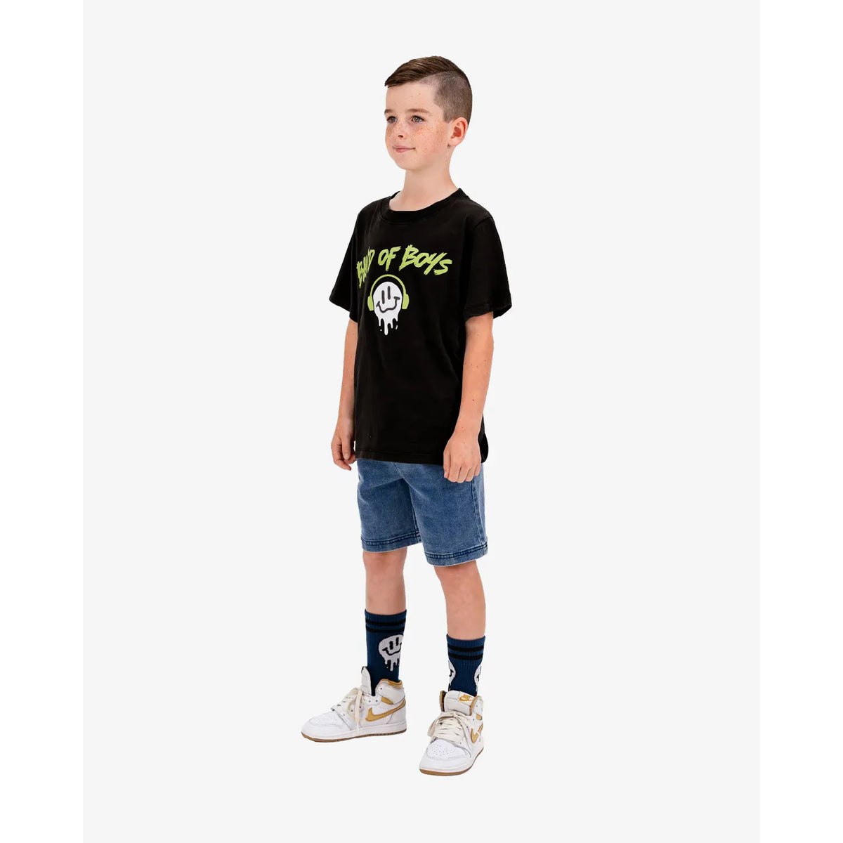 Navy Drippy Smile Socks