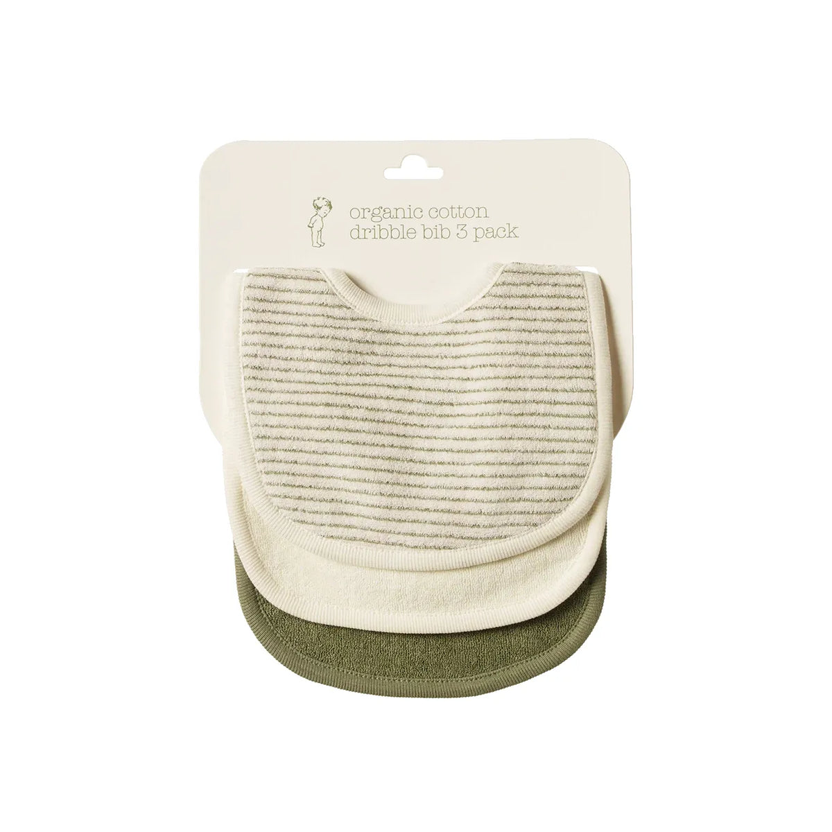 Dribble Bibs 3 Pack - Nettle Pinstripe/Natural/Nettle