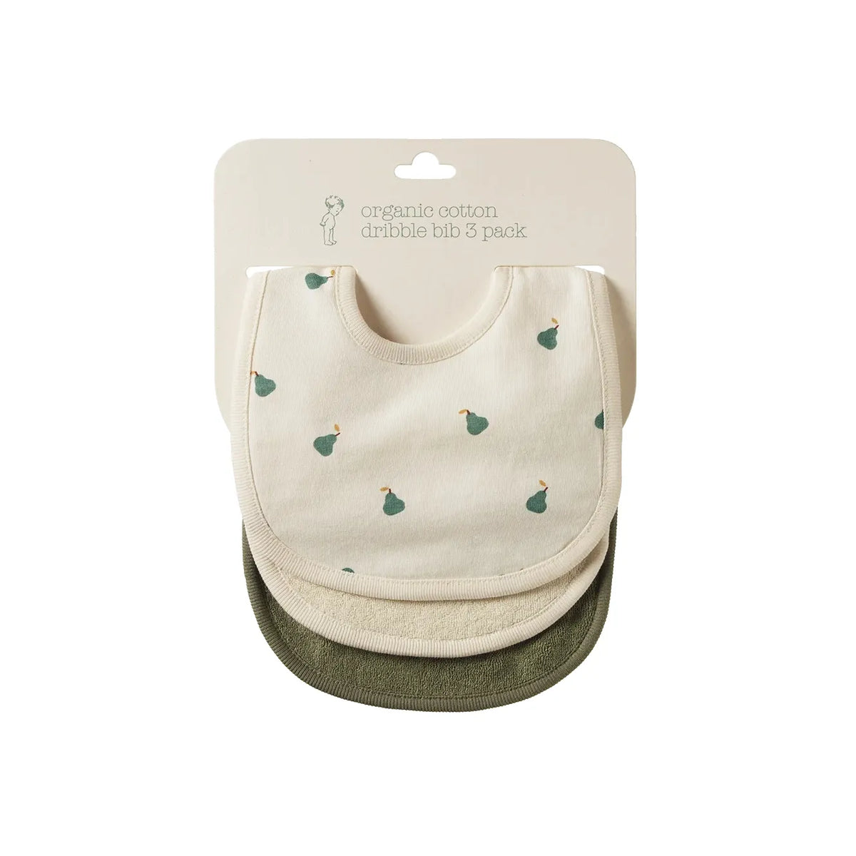 Dribble Bibs 3 Pack - Pears/Natural/Nettle