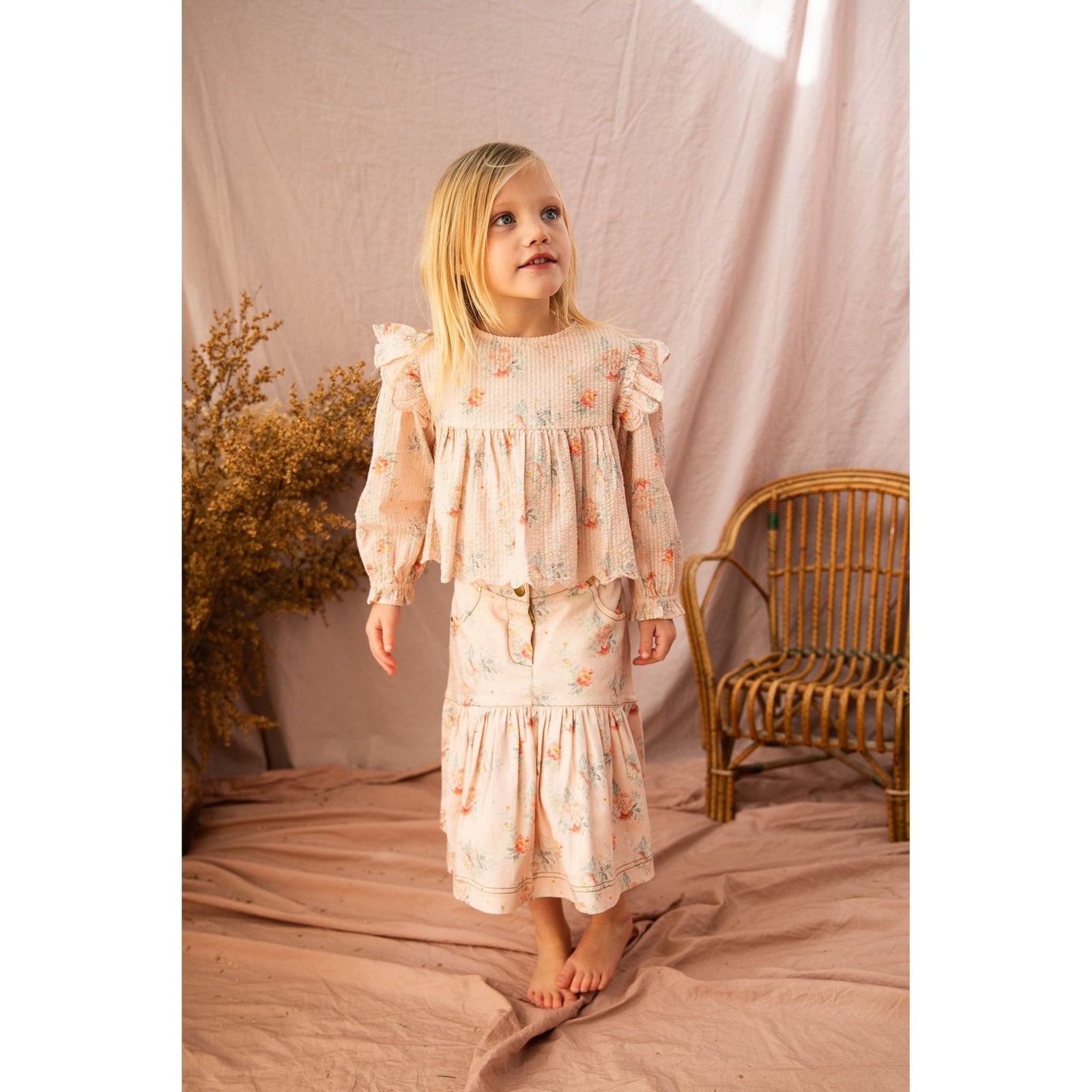 Nina Skirt-VoVo Pink Country Garden