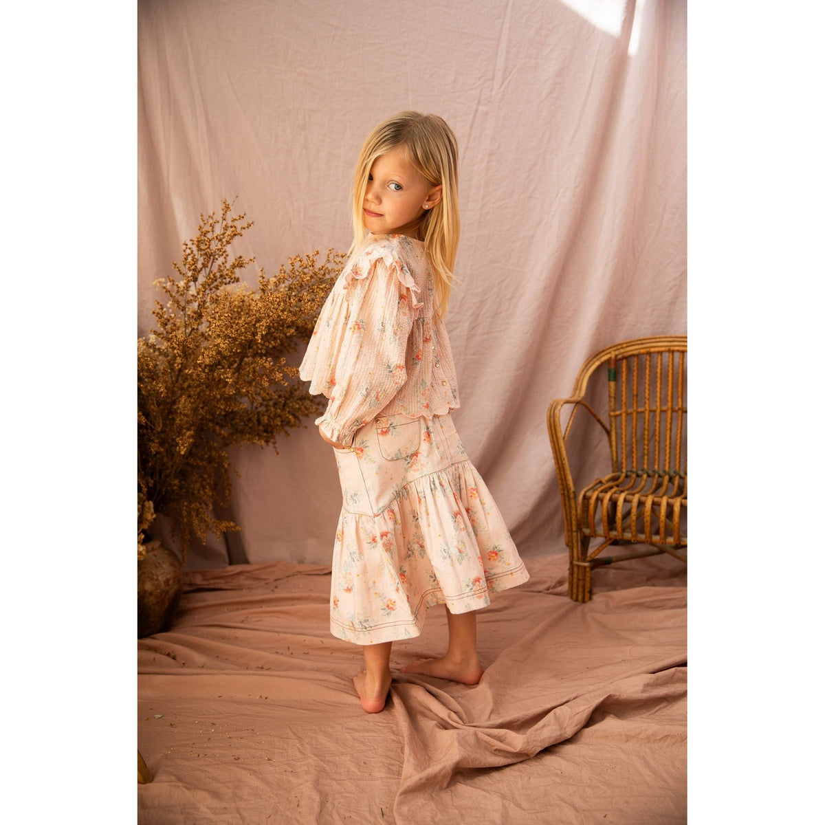 Nina Skirt-VoVo Pink Country Garden