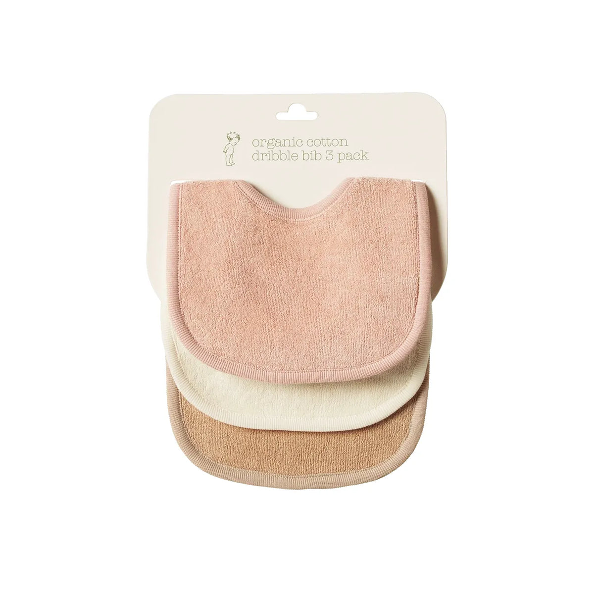 Dribble Bibs 3 Pack - Rose Dust/Natural/Nougat