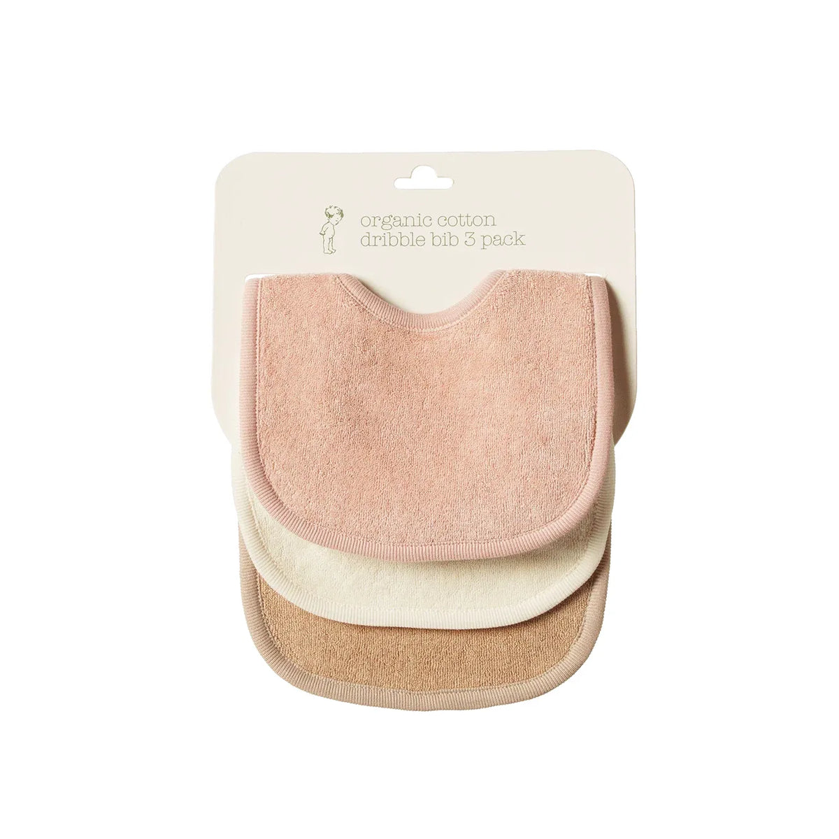 Dribble Bibs 3 Pack - Rose Dust/Natural/Nougat