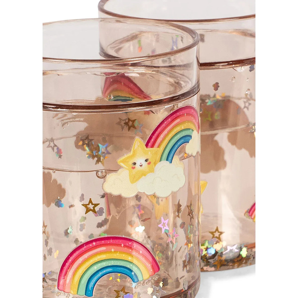 2 Pack Glitter Cups - Rainbow