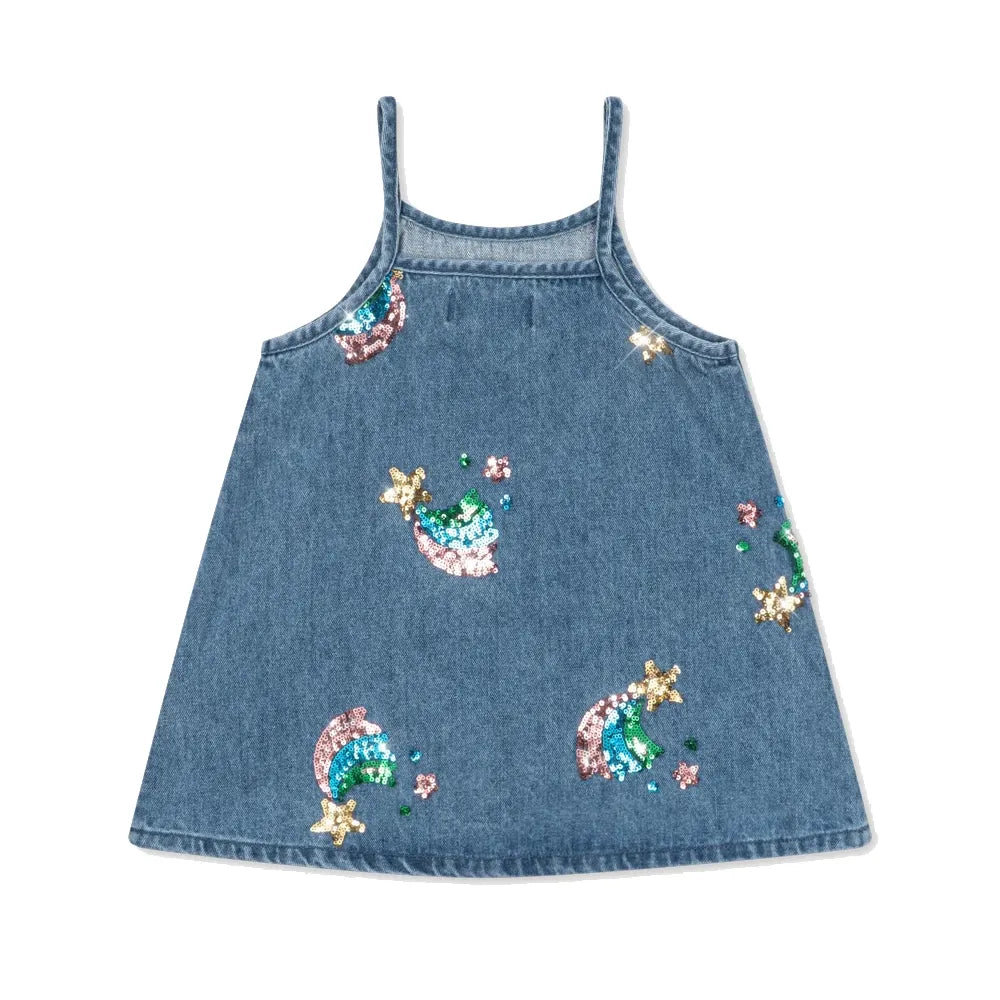 Magot Sequin Strap Dress - Rainbow Star