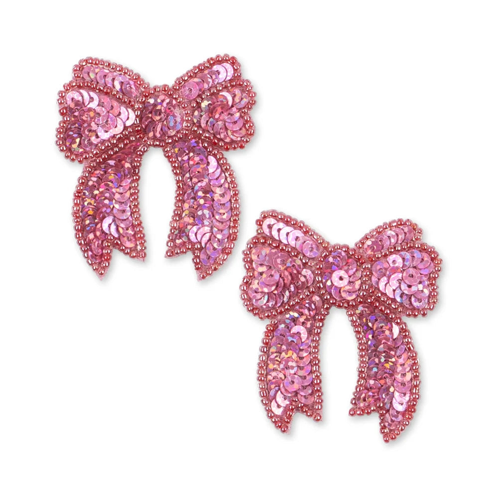 2 Pack Sequin Bow Hair Clip - Rapture Rose