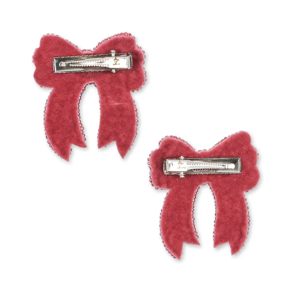 2 Pack Sequin Bow Hair Clip - Rapture Rose