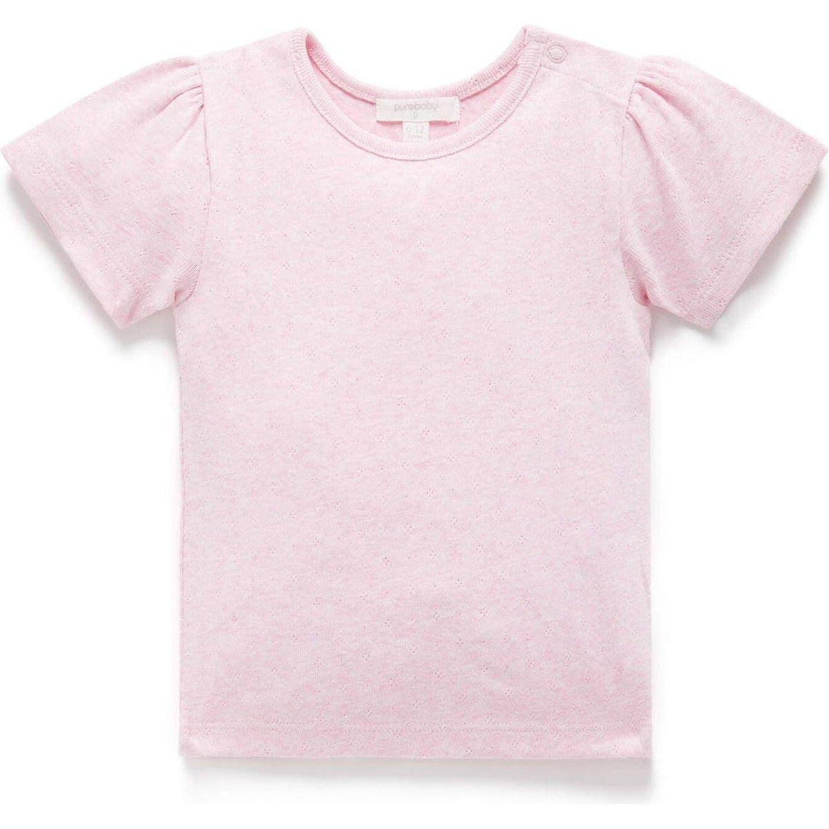 Pointelle S Sleeve Tee - Tourmaline
