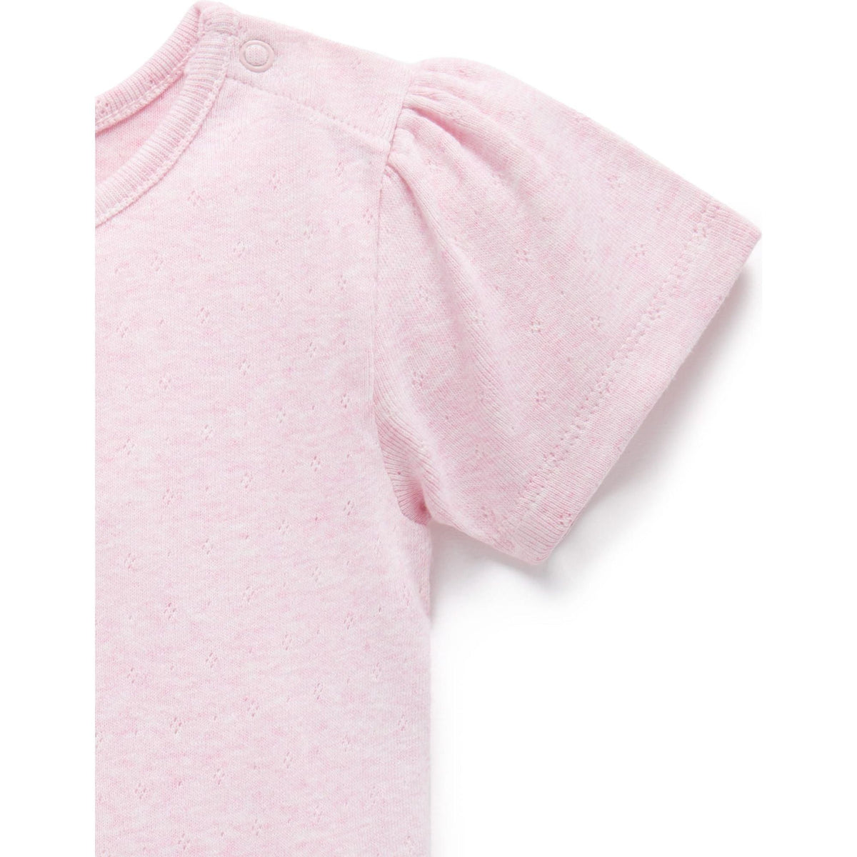 Pointelle S Sleeve Tee - Tourmaline