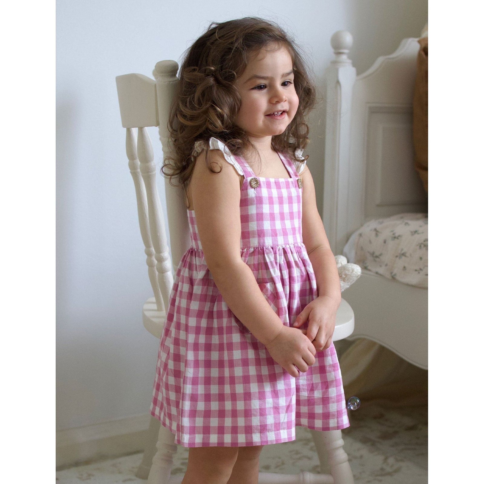 Gingham Pinnie - Fig