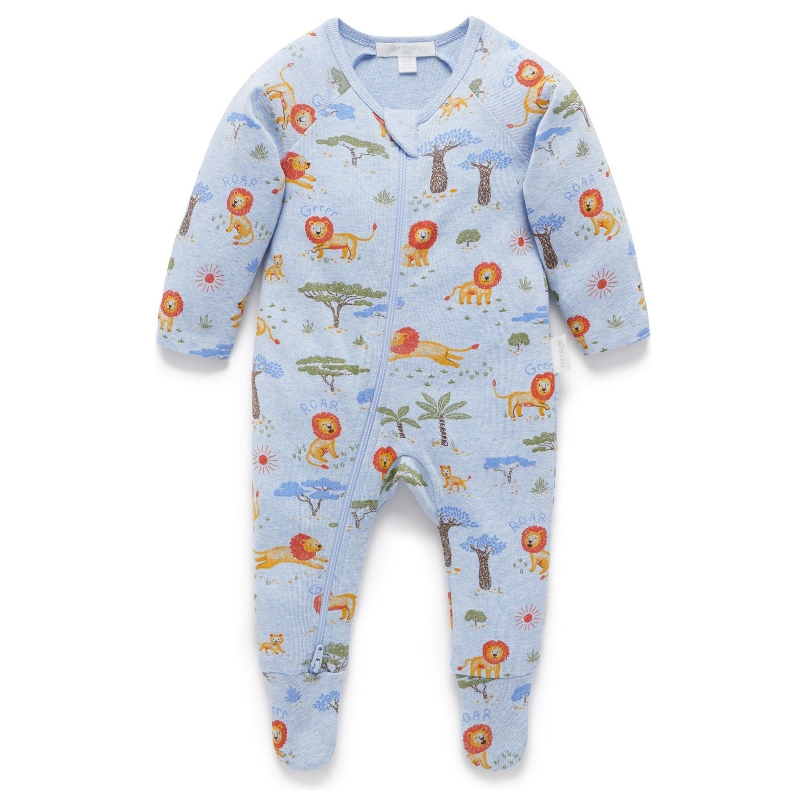 Printed Zip Growsuit - Lion