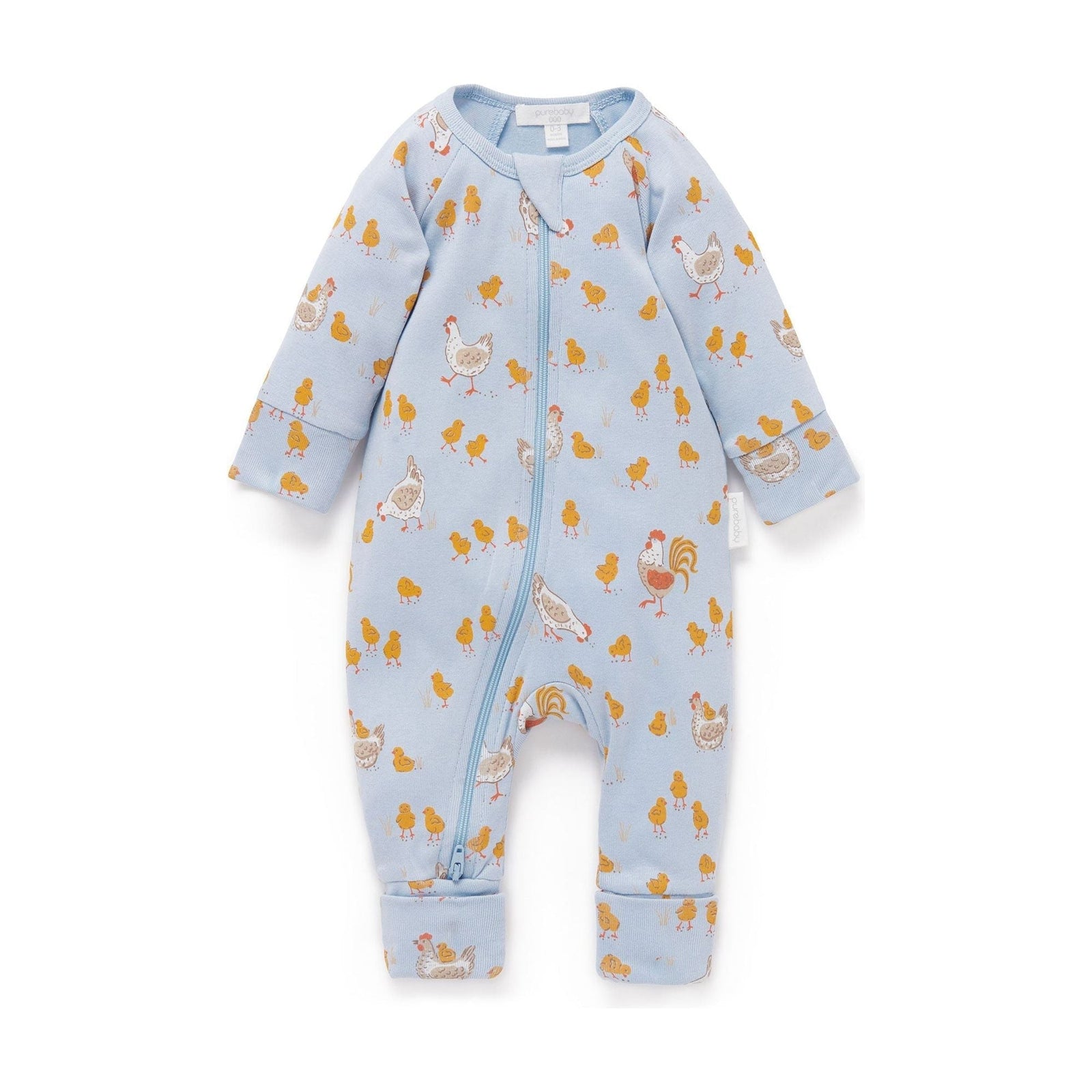 Printed Zip Growsuit - Chook