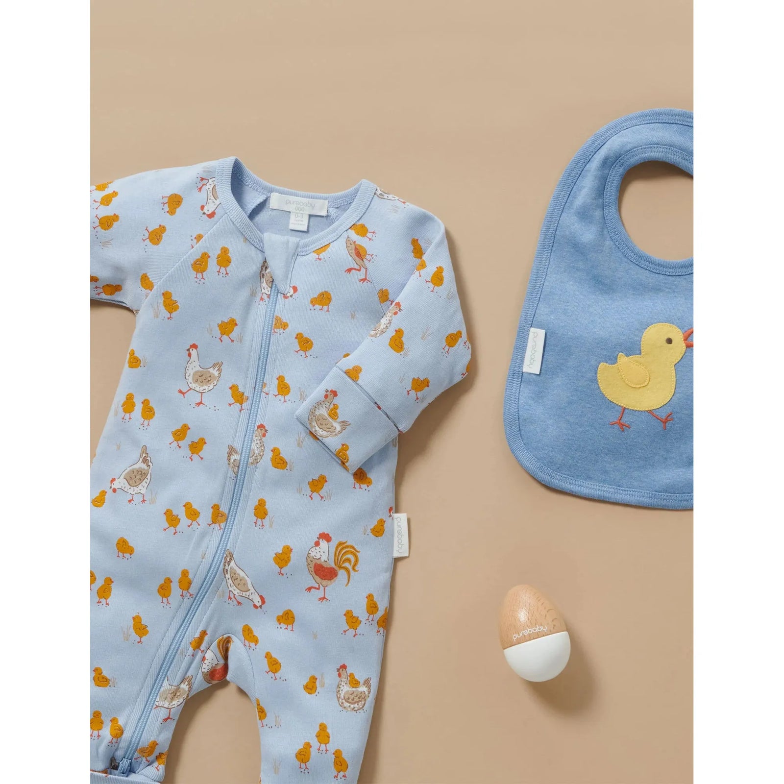 Printed Zip Growsuit - Chook