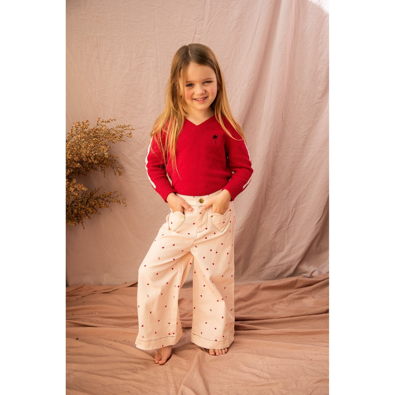 Penelope Pants-Piggy Pink Love Bug