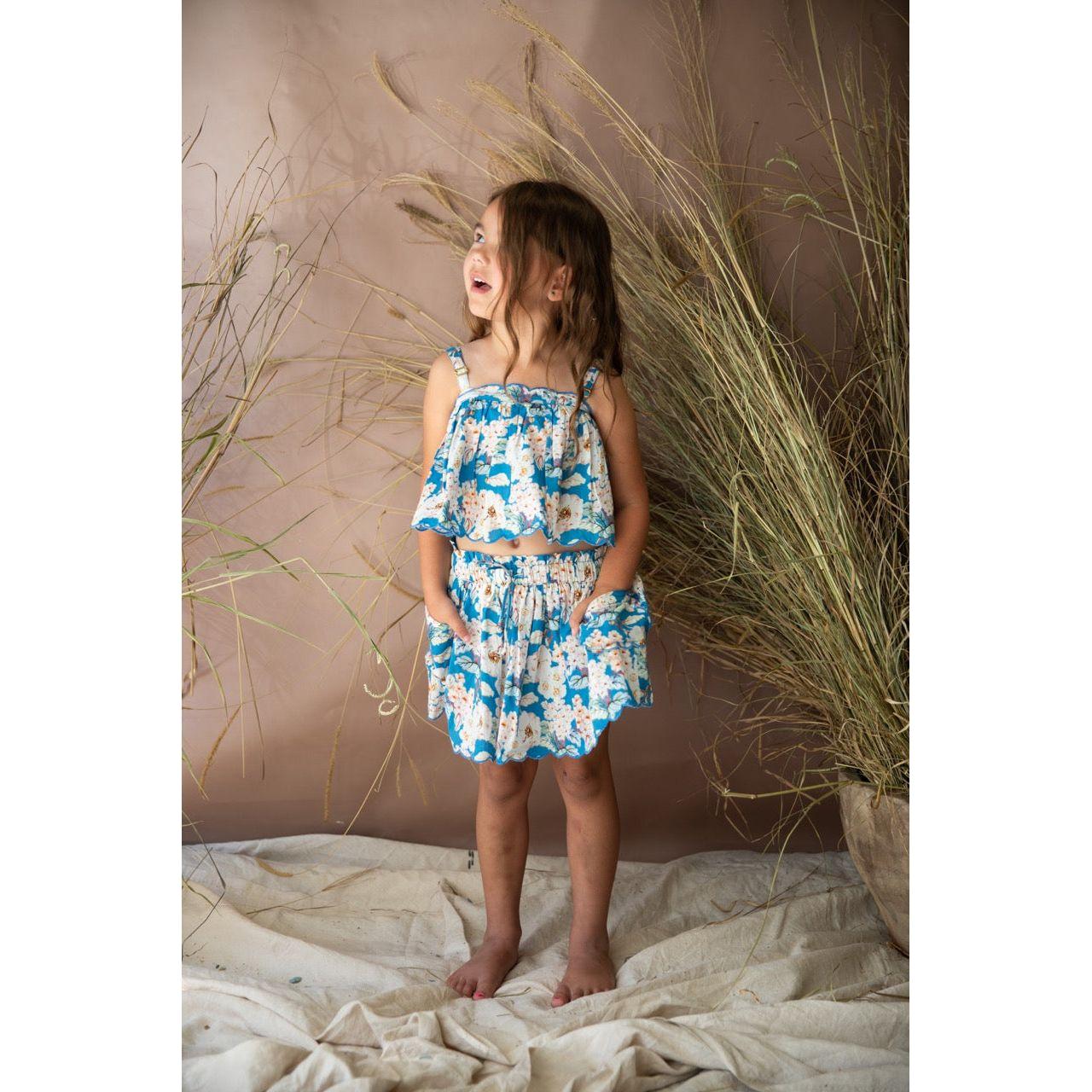 Pumpkin Pie Top-Moroccan Blue