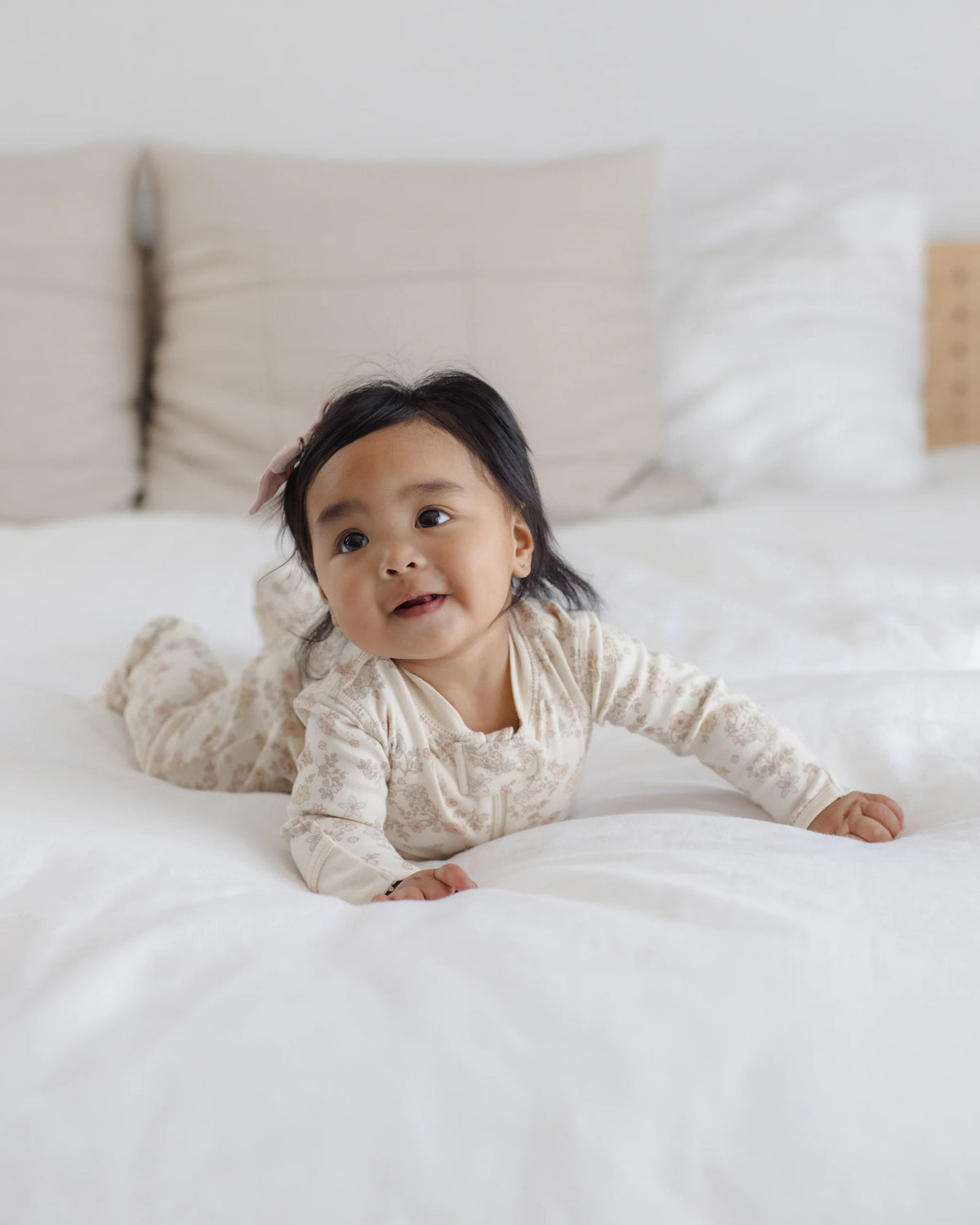 Zip Long Sleeve Sleeper Footie Floral Vine