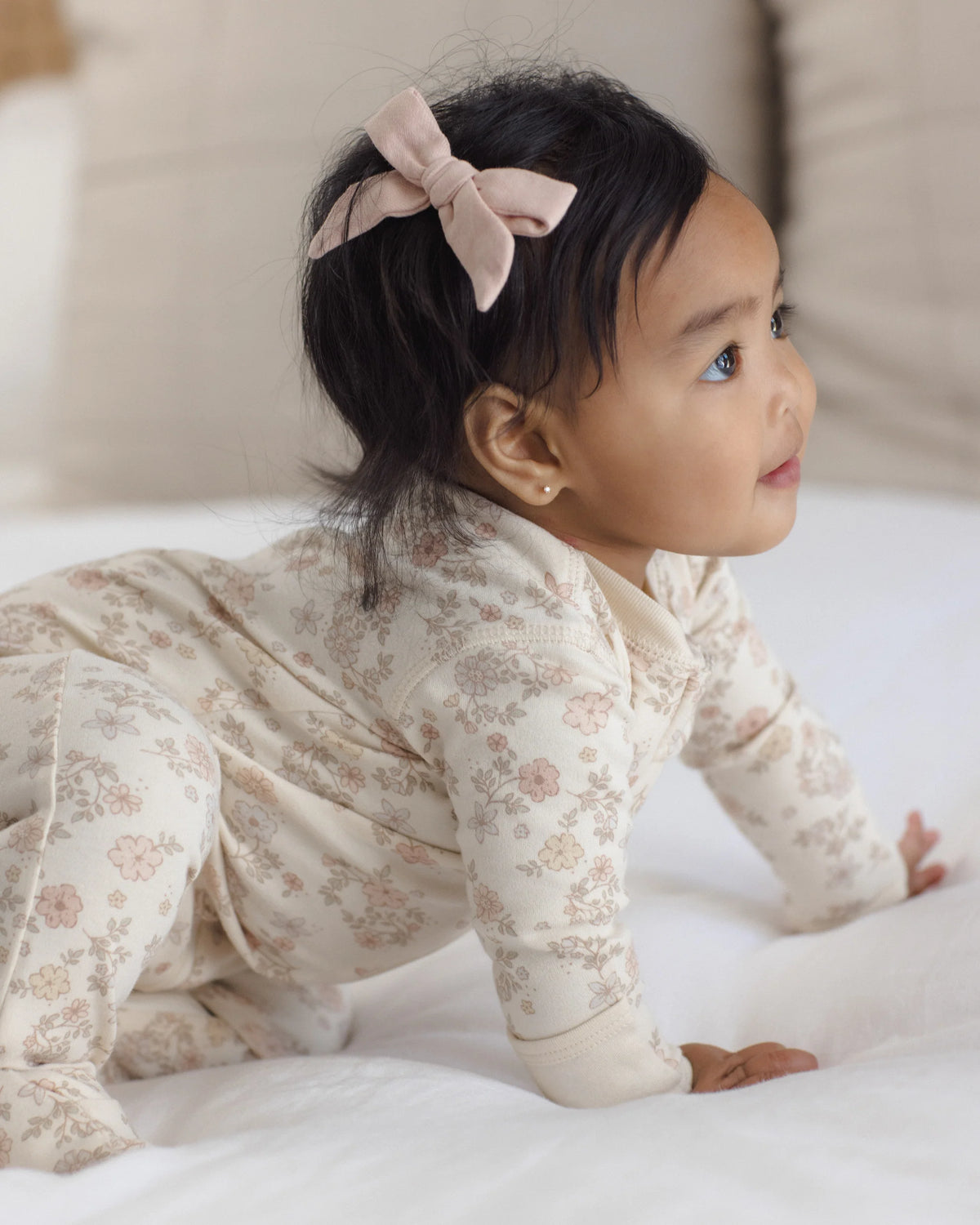 Zip Long Sleeve Sleeper Footie Floral Vine