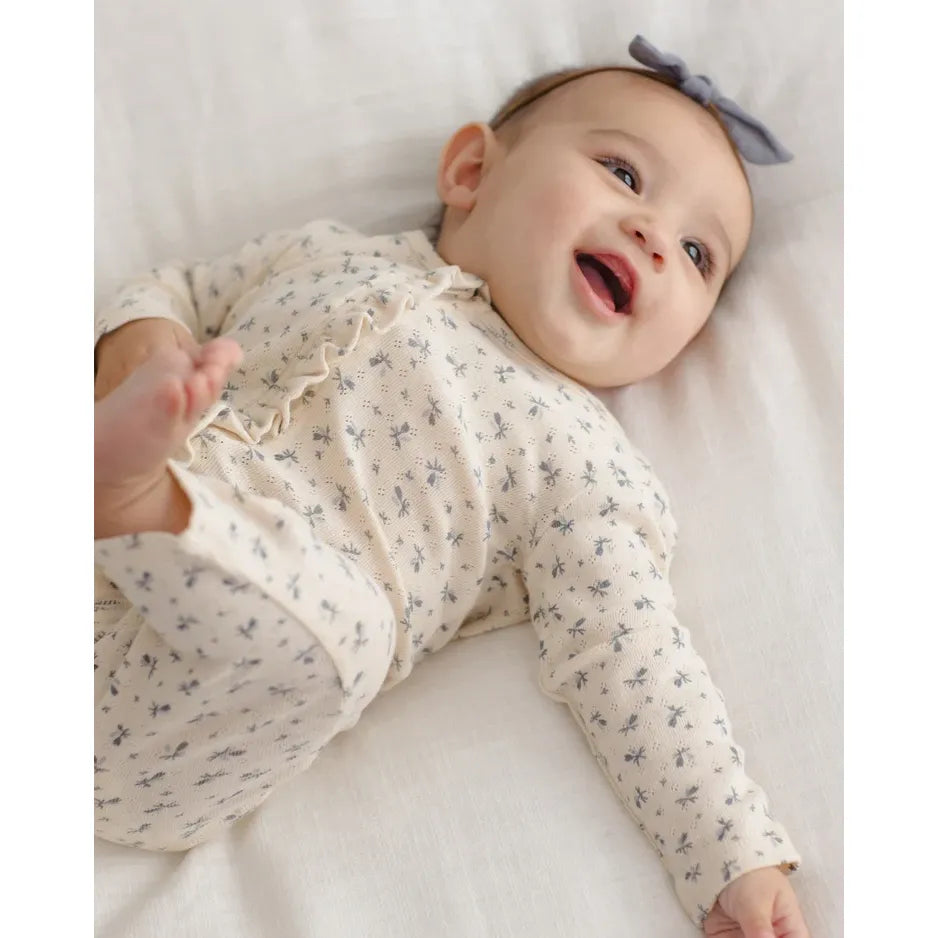 Ruffle Jumpsuit Blue Ditsy