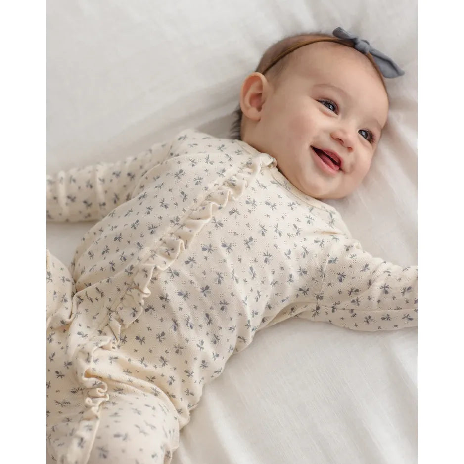Ruffle Jumpsuit Blue Ditsy