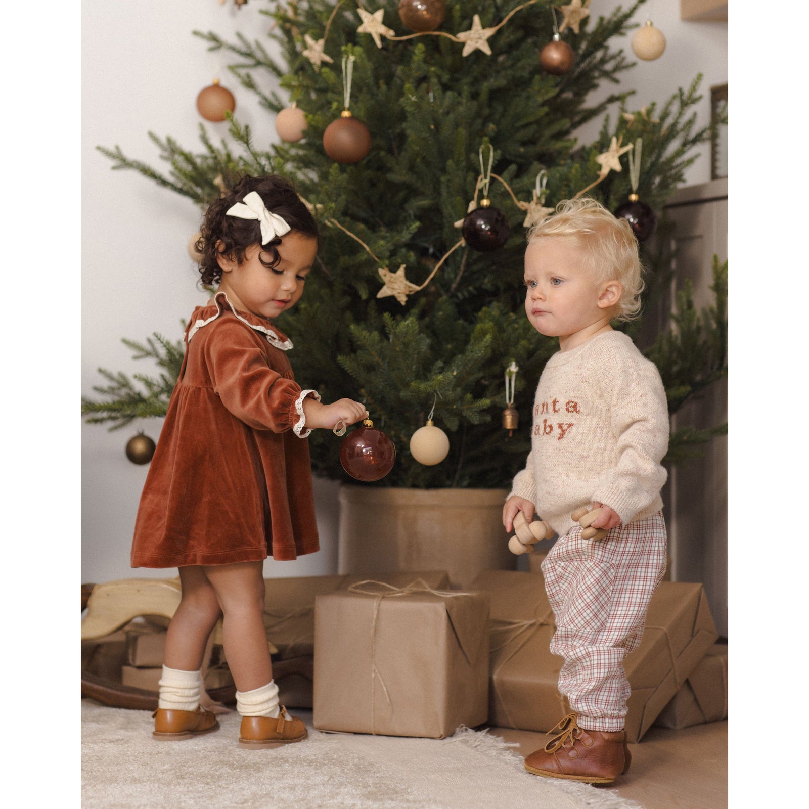 Velour Baby Dress Redwood