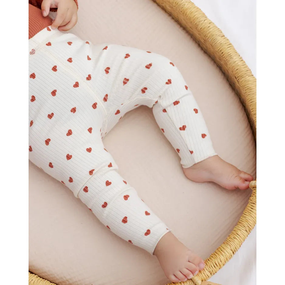 Ribbed Legging Red Hearts