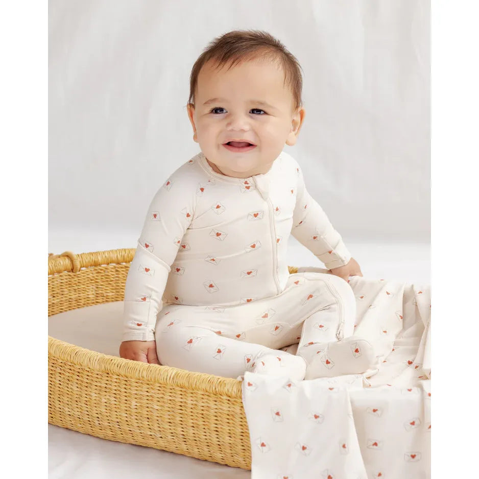 Bamboo Zip Footie Valentine