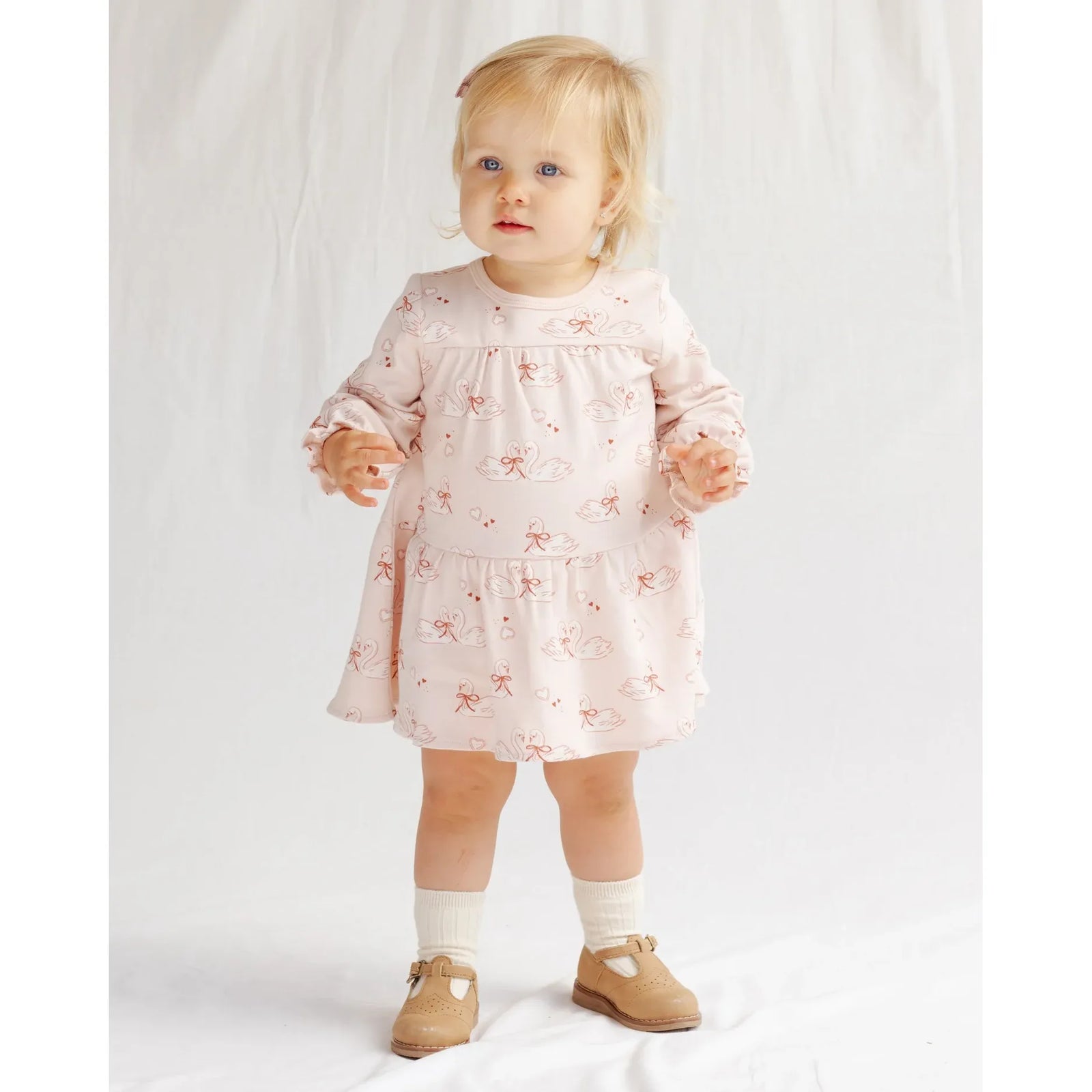 Tiered Jersey Dress Swans