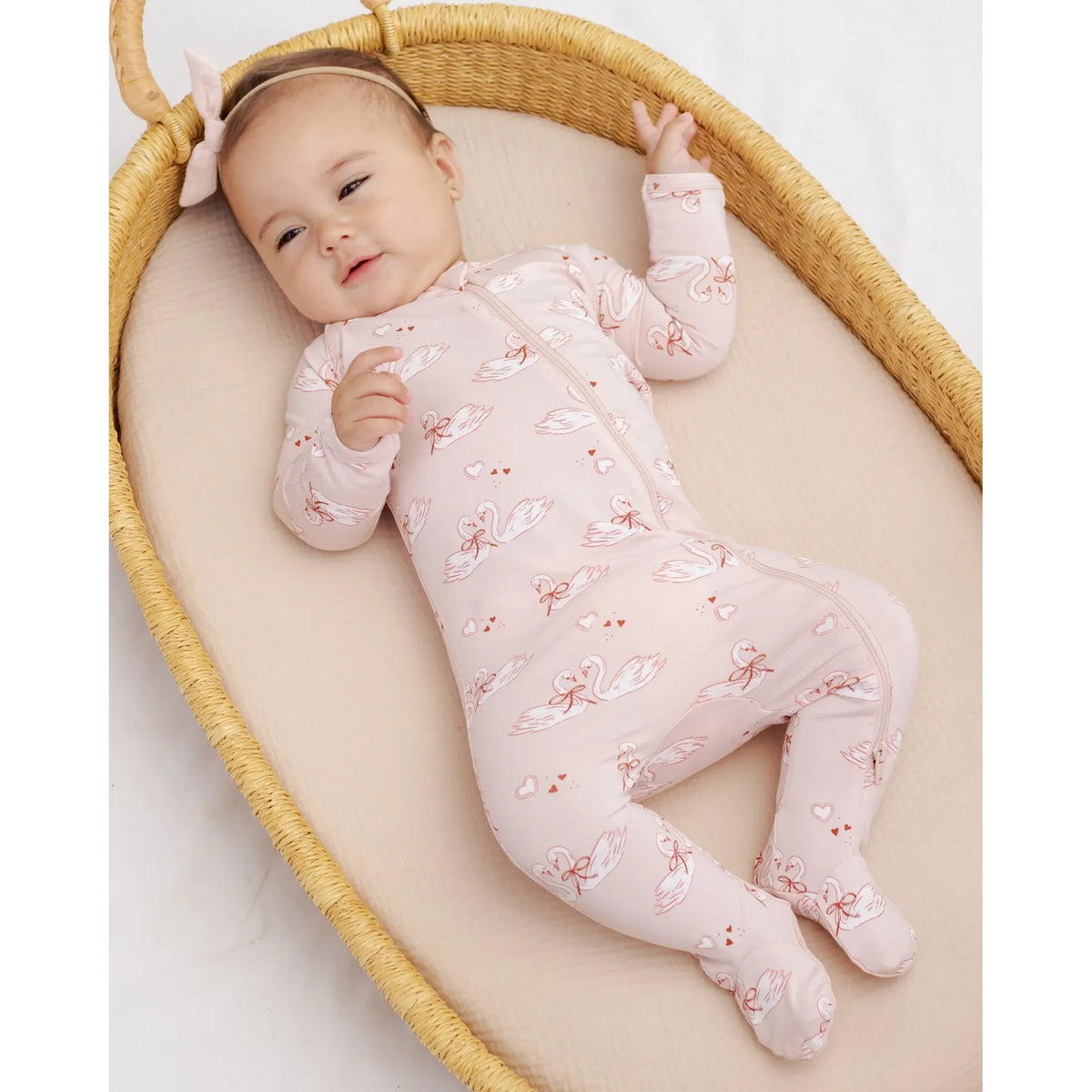 Bamboo Zip Footie Swans