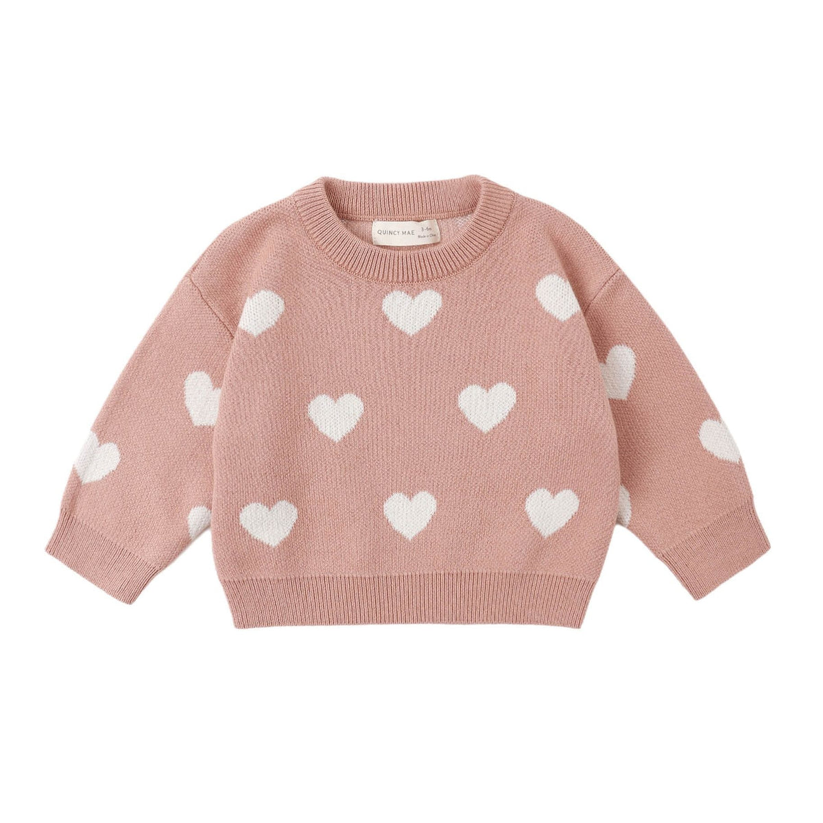 Heart Knit Sweater Pink