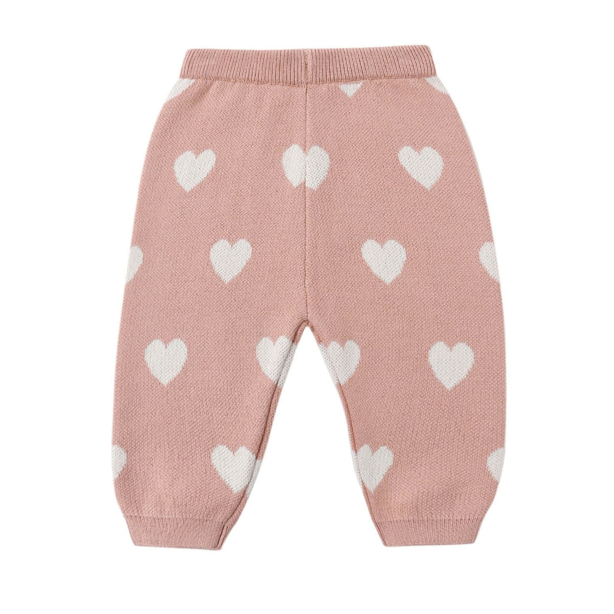 Heart Knit Pants Pink