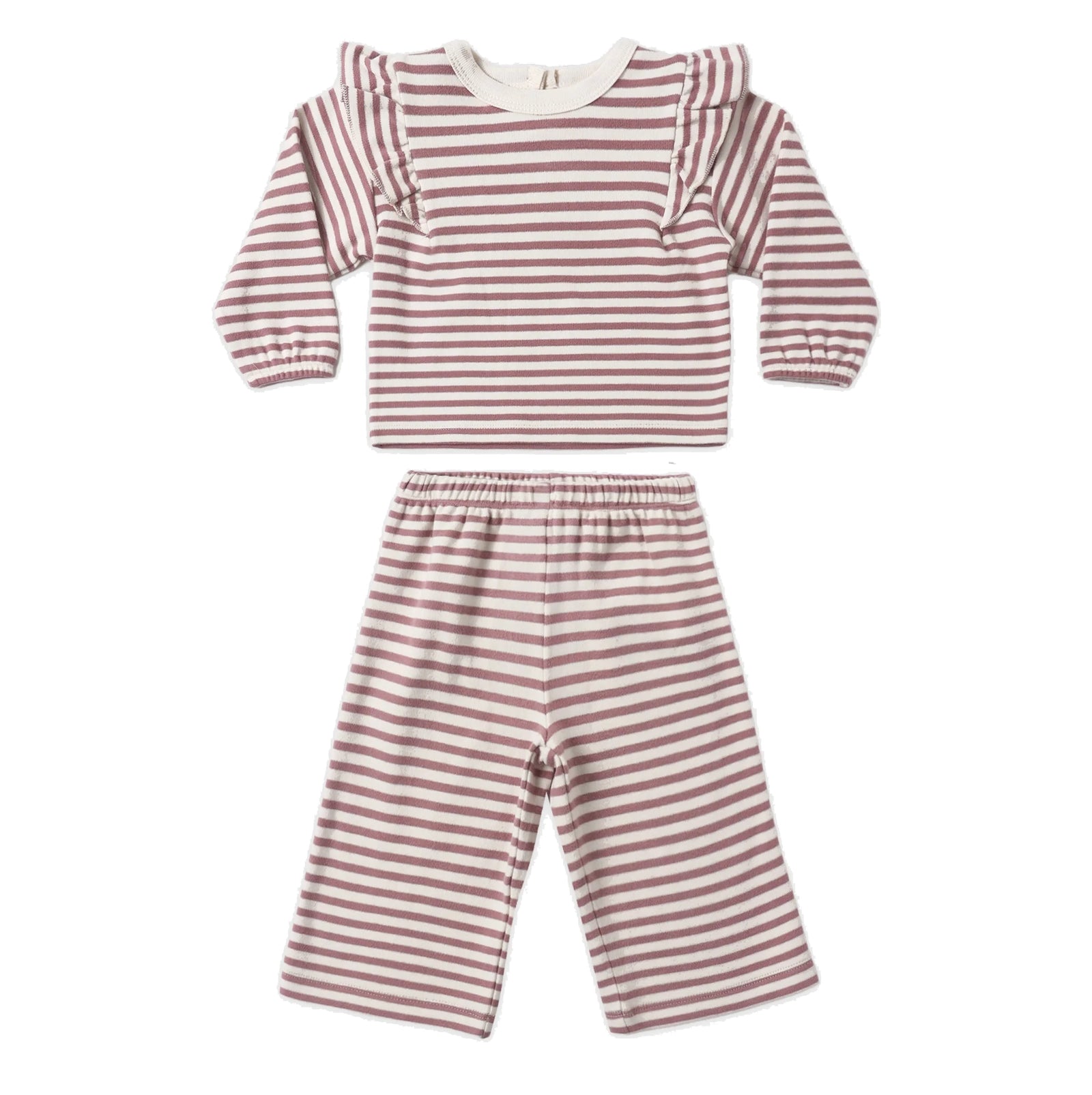 Ruffle Cozy Set Mulberry Stripe