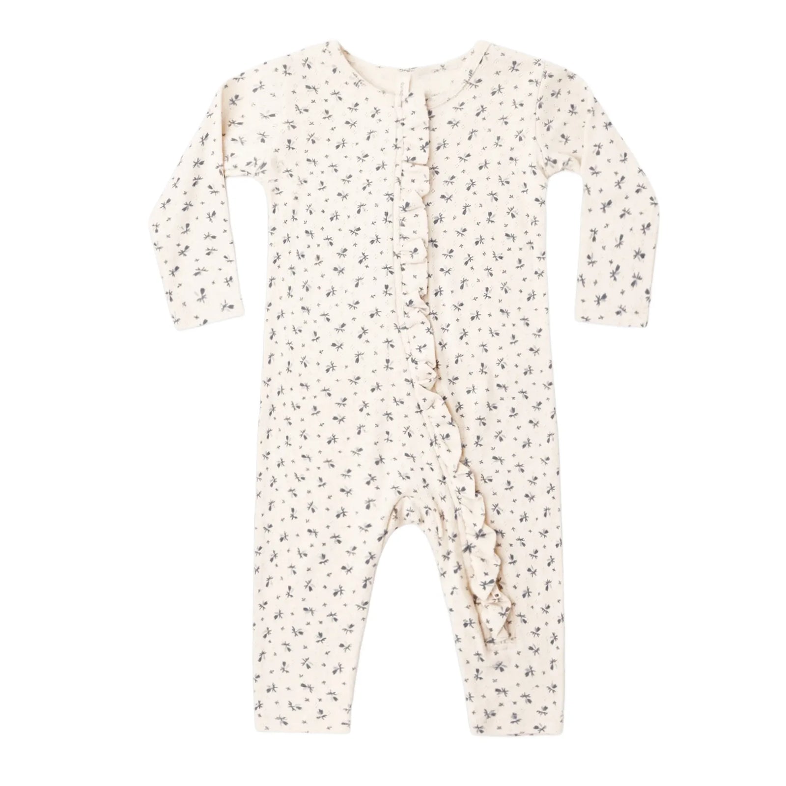 Ruffle Jumpsuit Blue Ditsy