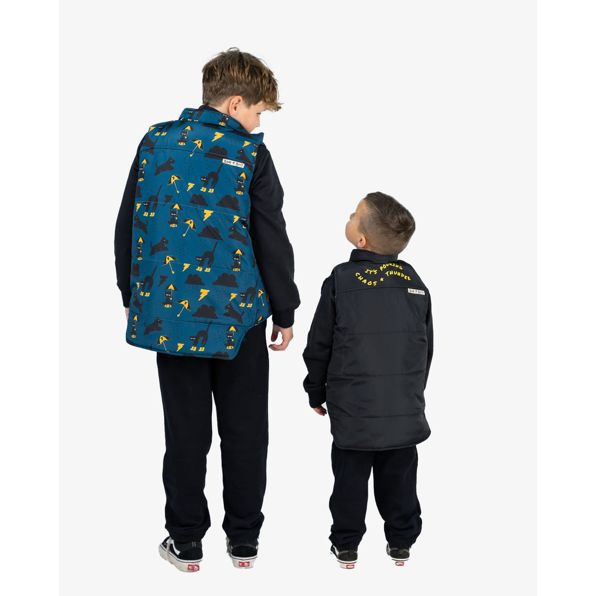 Raining Cats + Dogs Reversible Puffer Vest