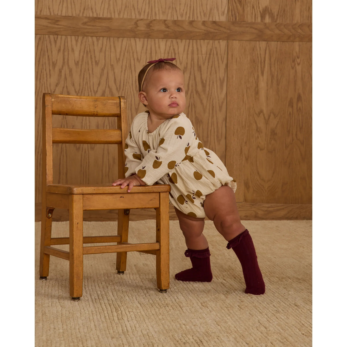Long Sleeve Bubble Romper || Golden Apples
