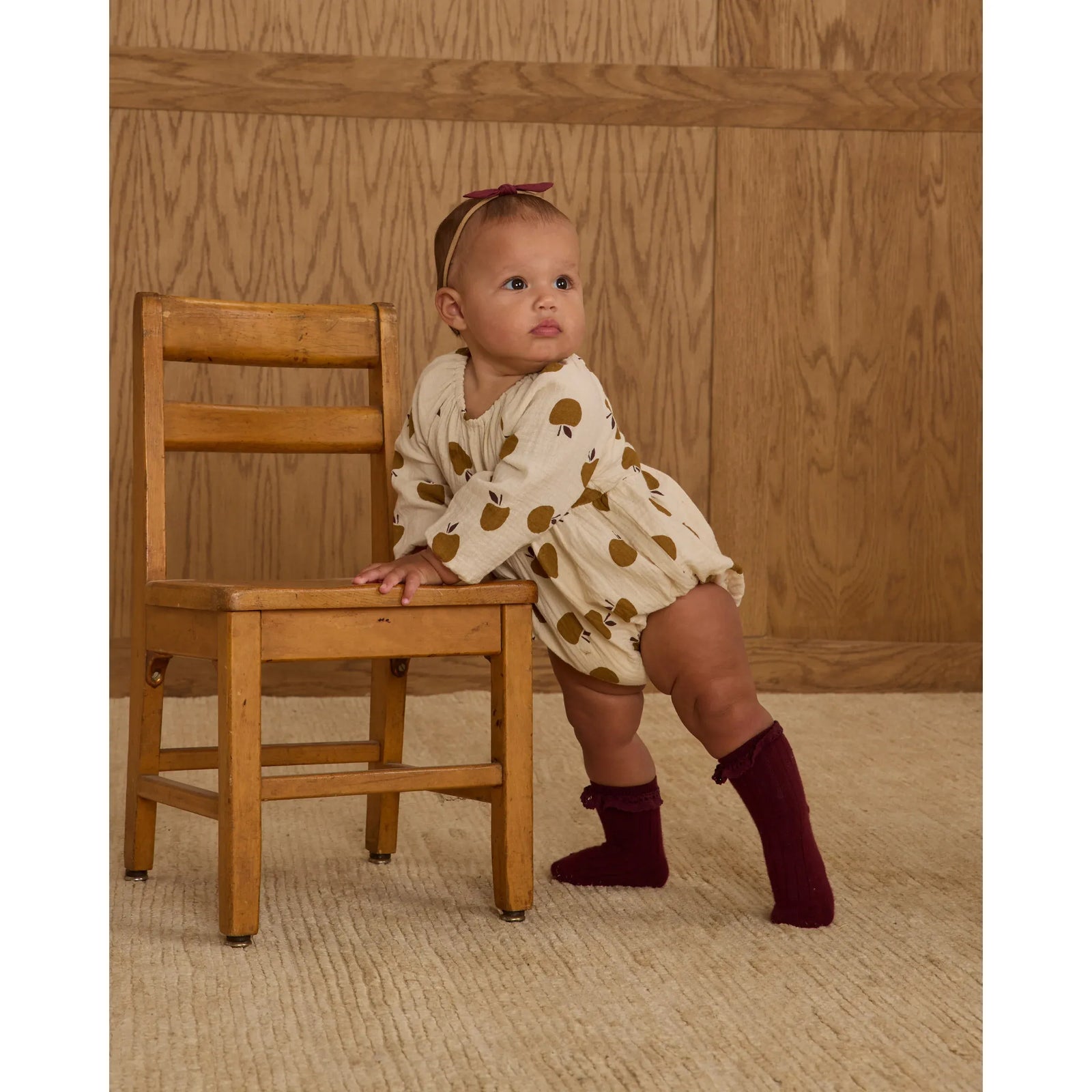 Long Sleeve Bubble Romper || Golden Apples