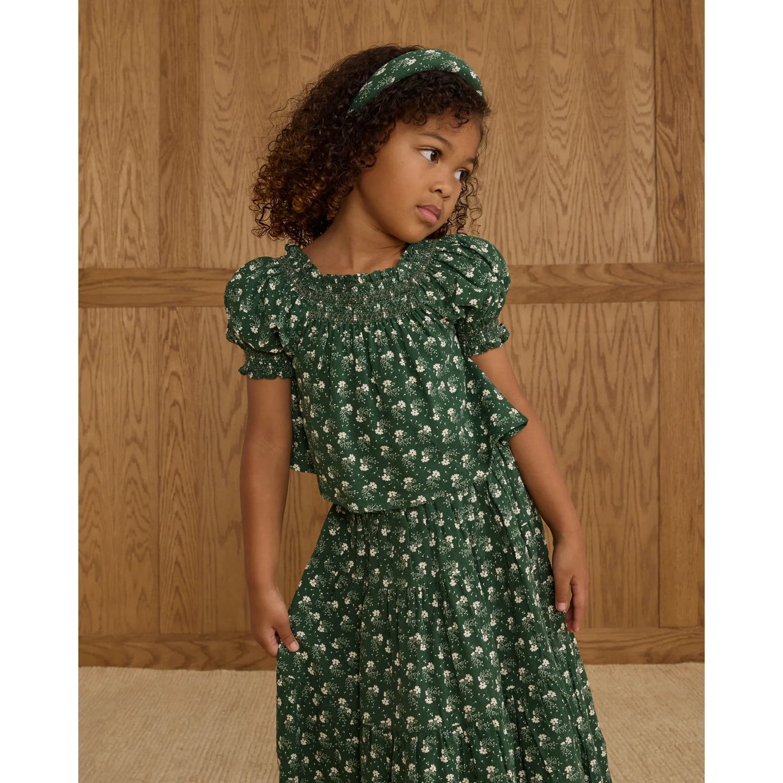 Ada Blouse || Green Ditsy