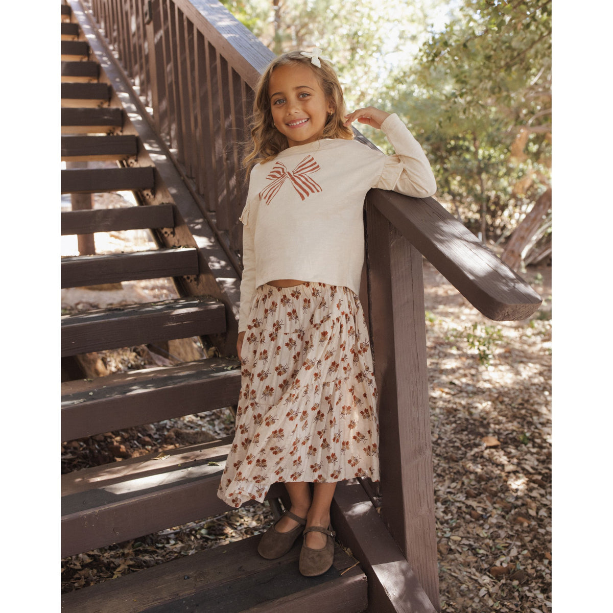 Ruffle Long Sleeve Tee Bow