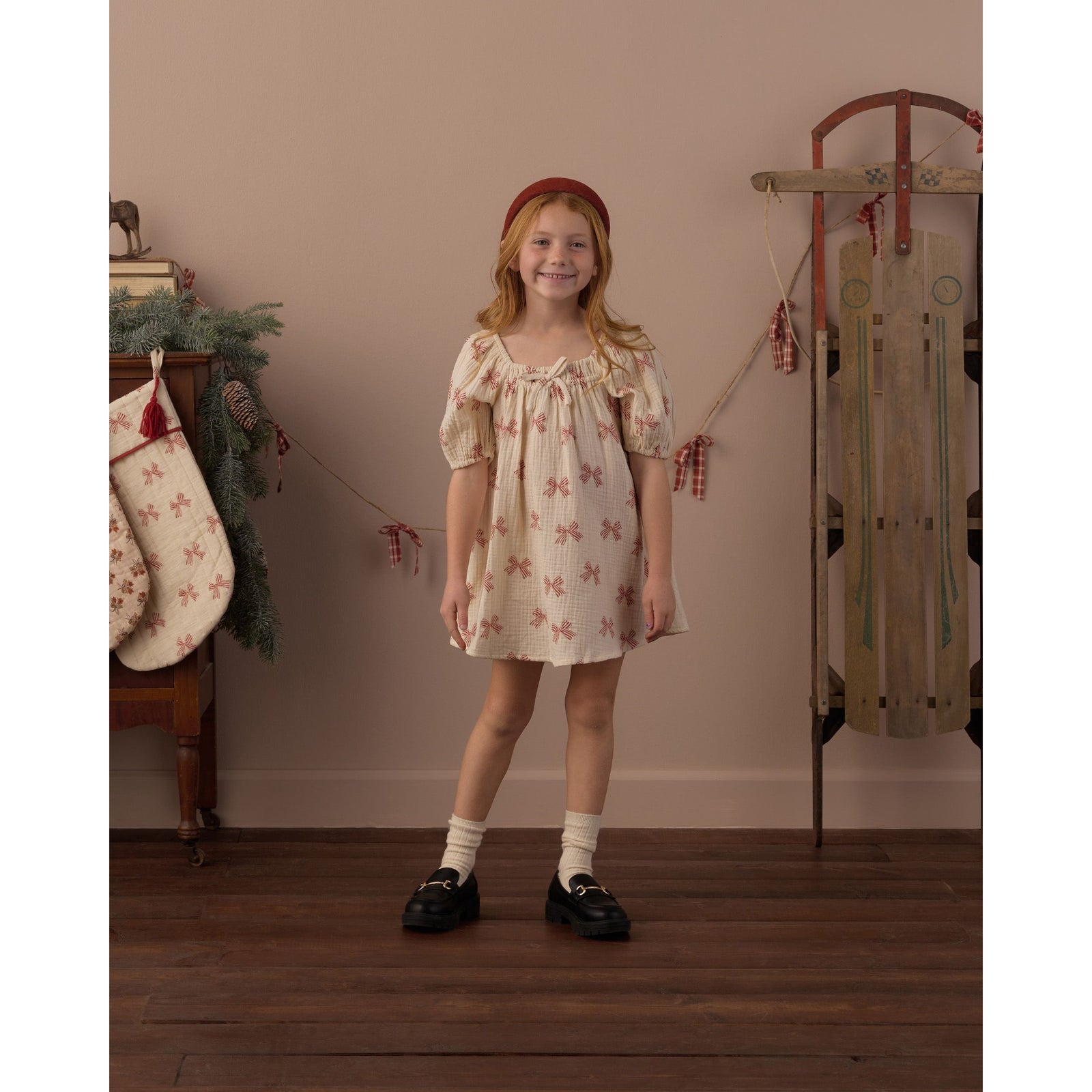 Sabrina Mini Dress Peppermint Bows