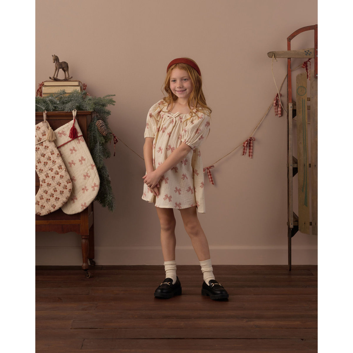 Sabrina Mini Dress Peppermint Bows