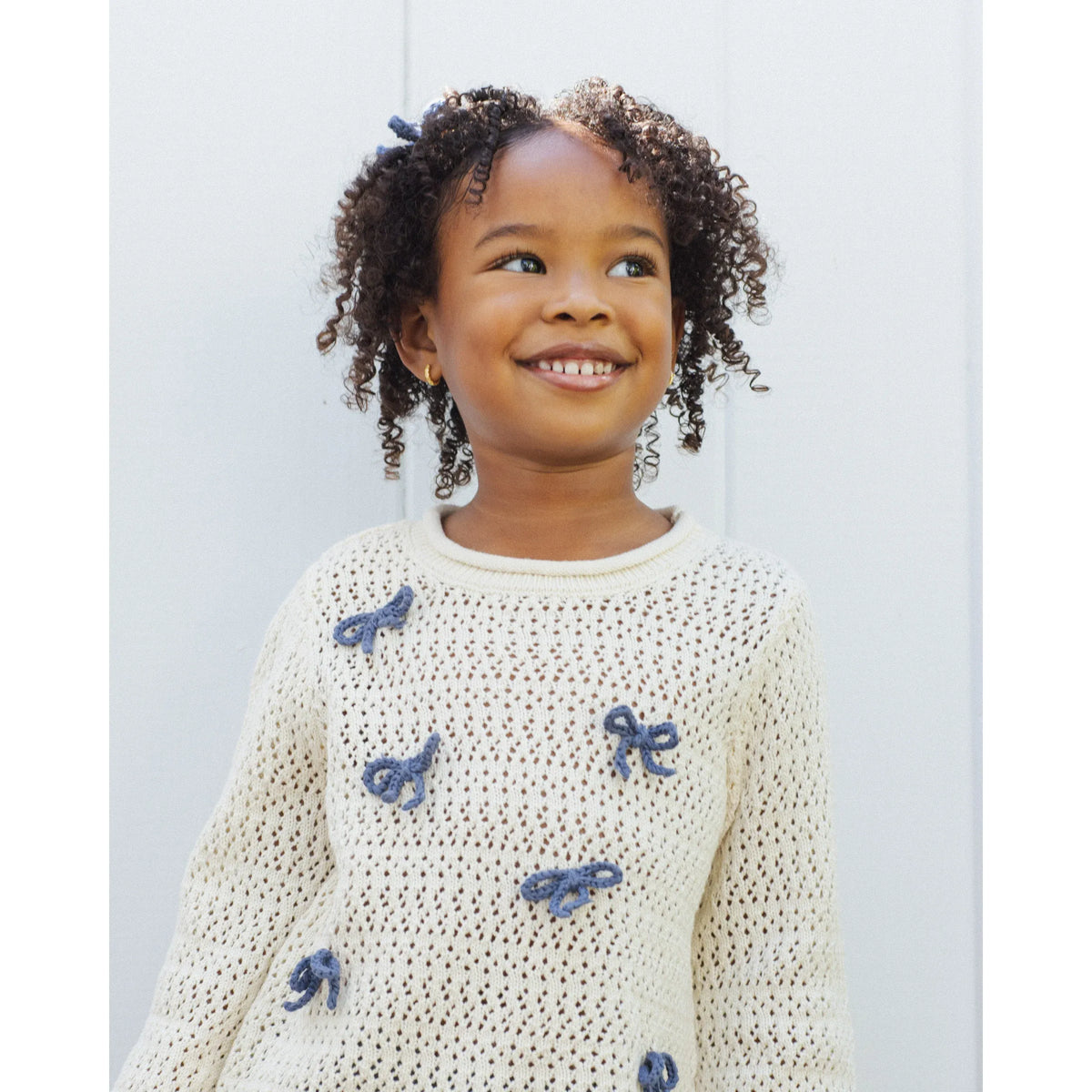 Crochet Knit Pullover || Bows