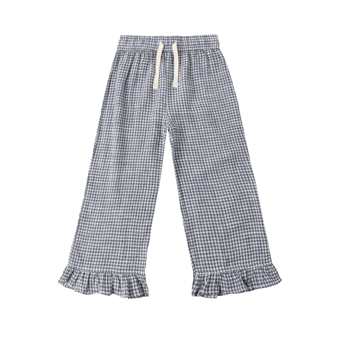Wide Leg Pant || Marine Gingham
