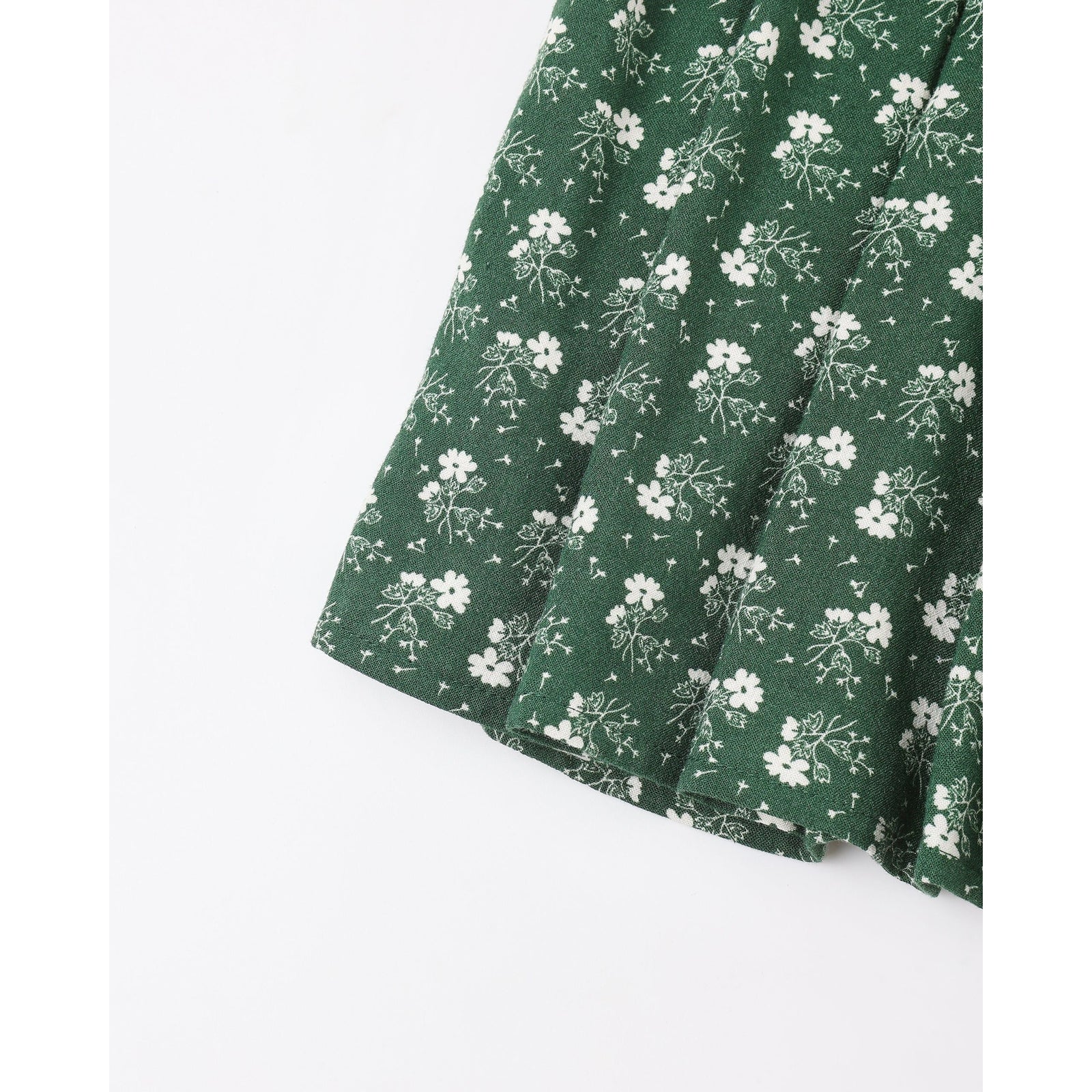 Tiered Midi Skirt || Green Ditsy