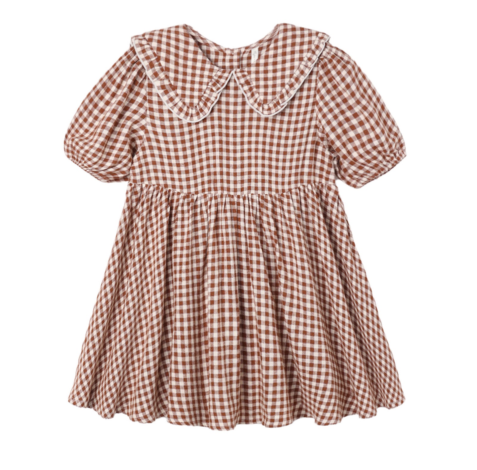 Camille Dress Brick Check