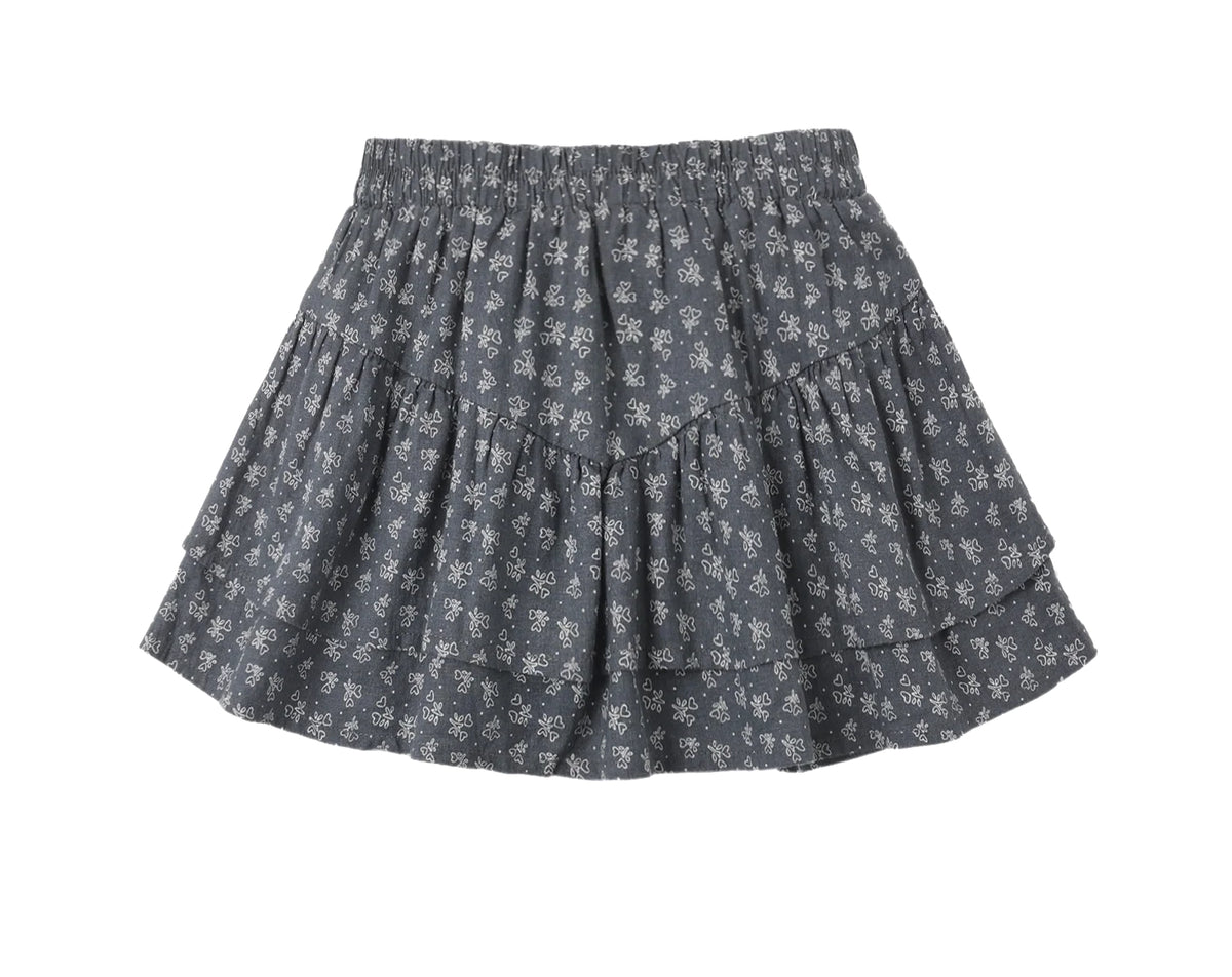 Tiered Mini Skirt Heart Ditsy