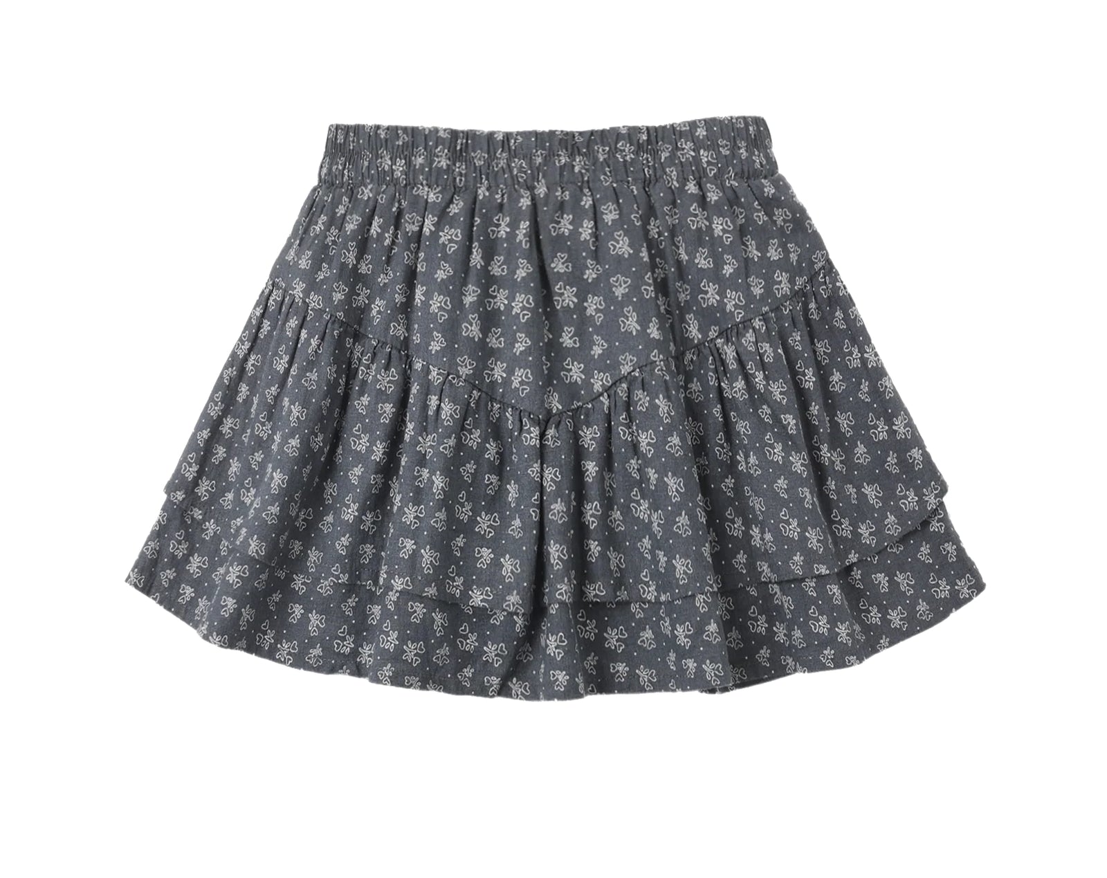 Tiered Mini Skirt Heart Ditsy