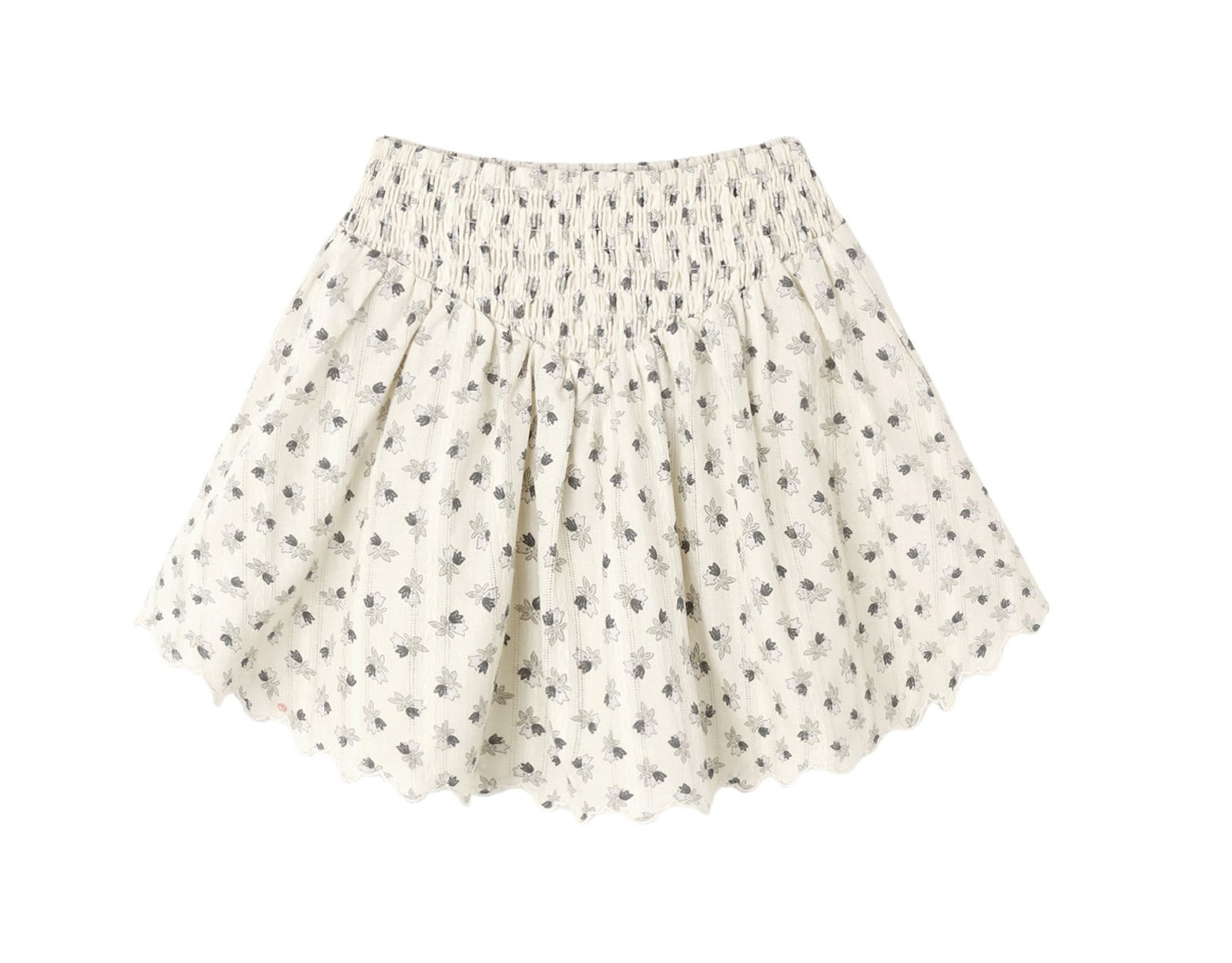 Smocked V Mini Skirt Vintage Fleur