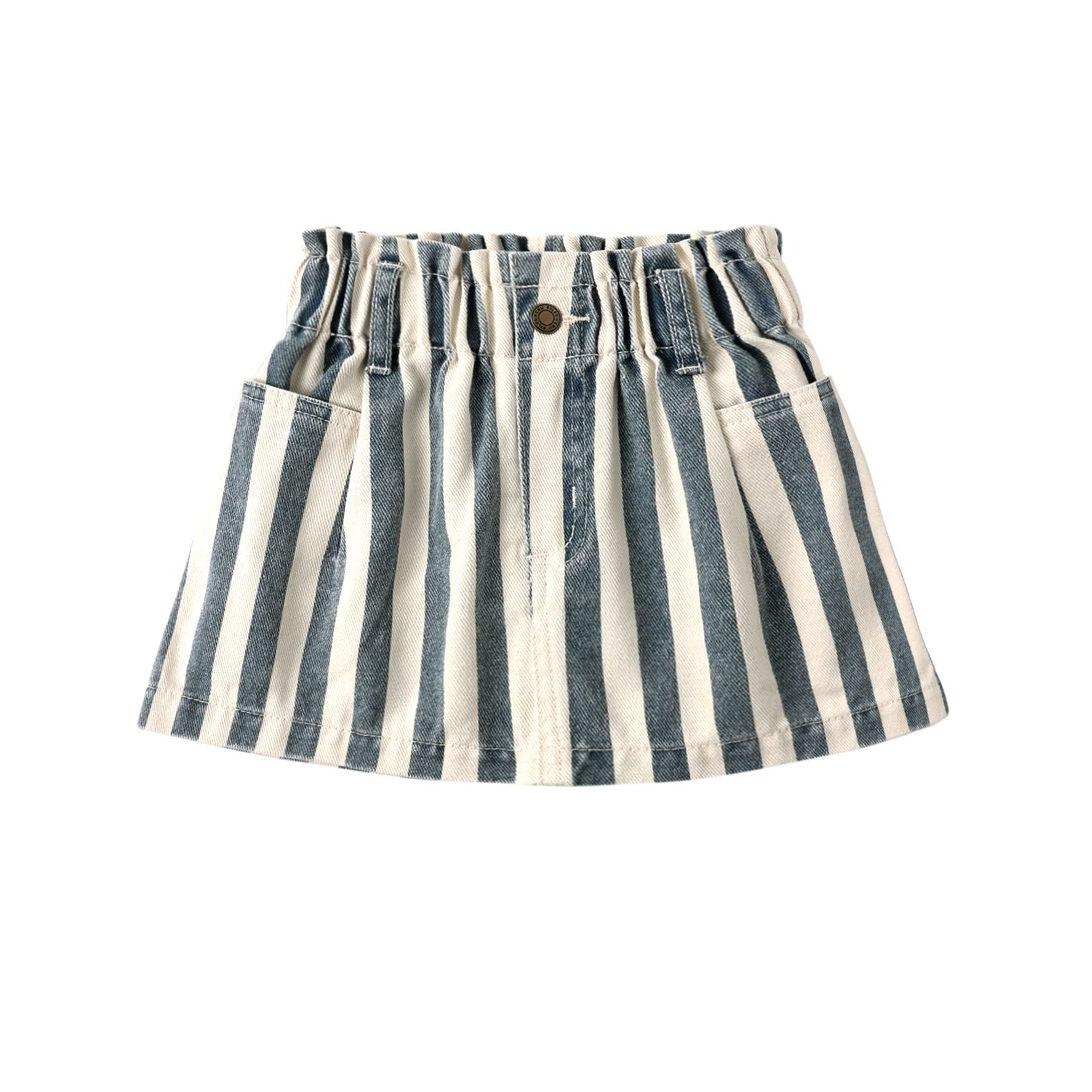 Denim Mini Skirt Navy Stripe