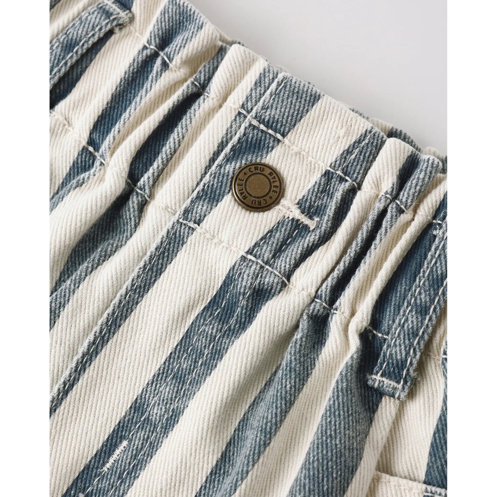 Denim Mini Skirt Navy Stripe